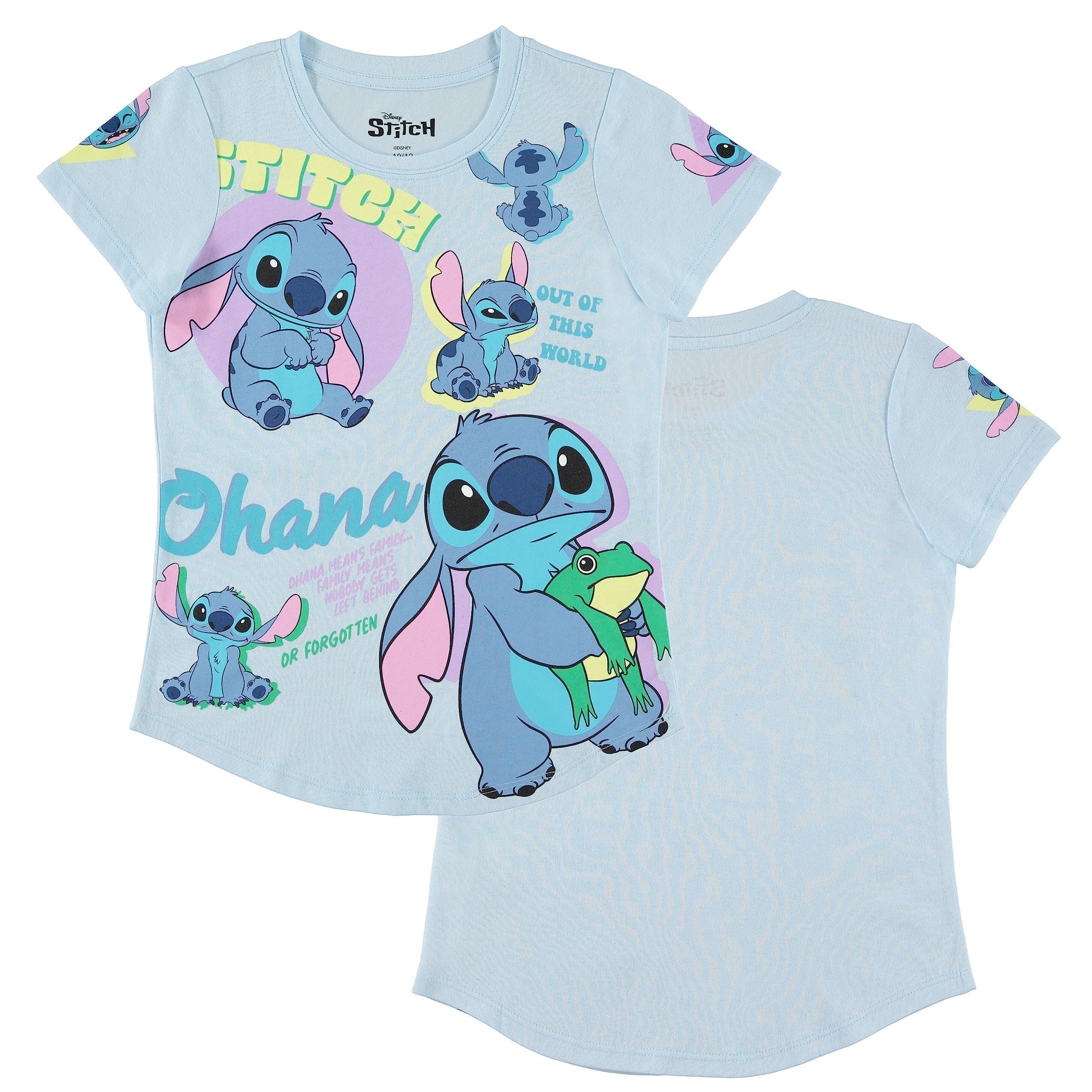 Disney Lilo and Stitch Girls Short Sleeve T-Shirt- Stitch Girls Tee Sizes 4-16