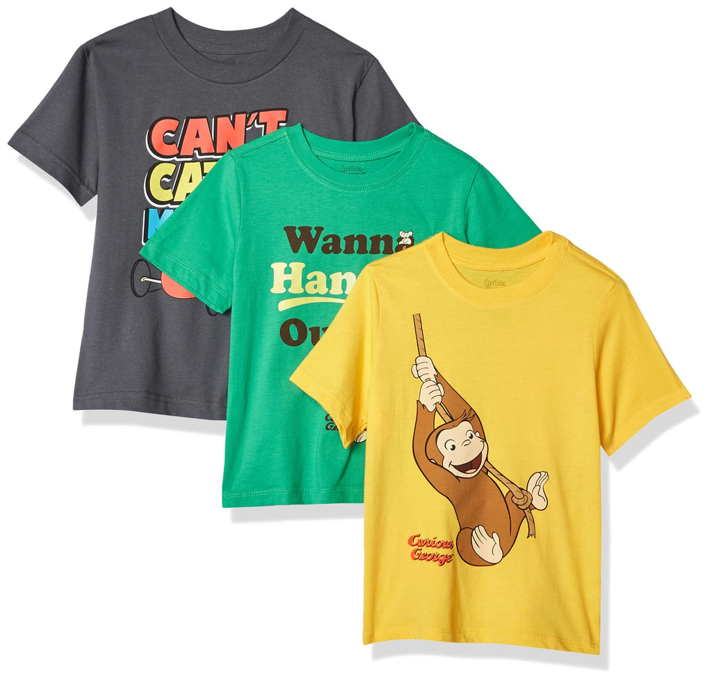 Curious George Toddler Boys' T-Shirts, Assorted Colors, 3-Pack