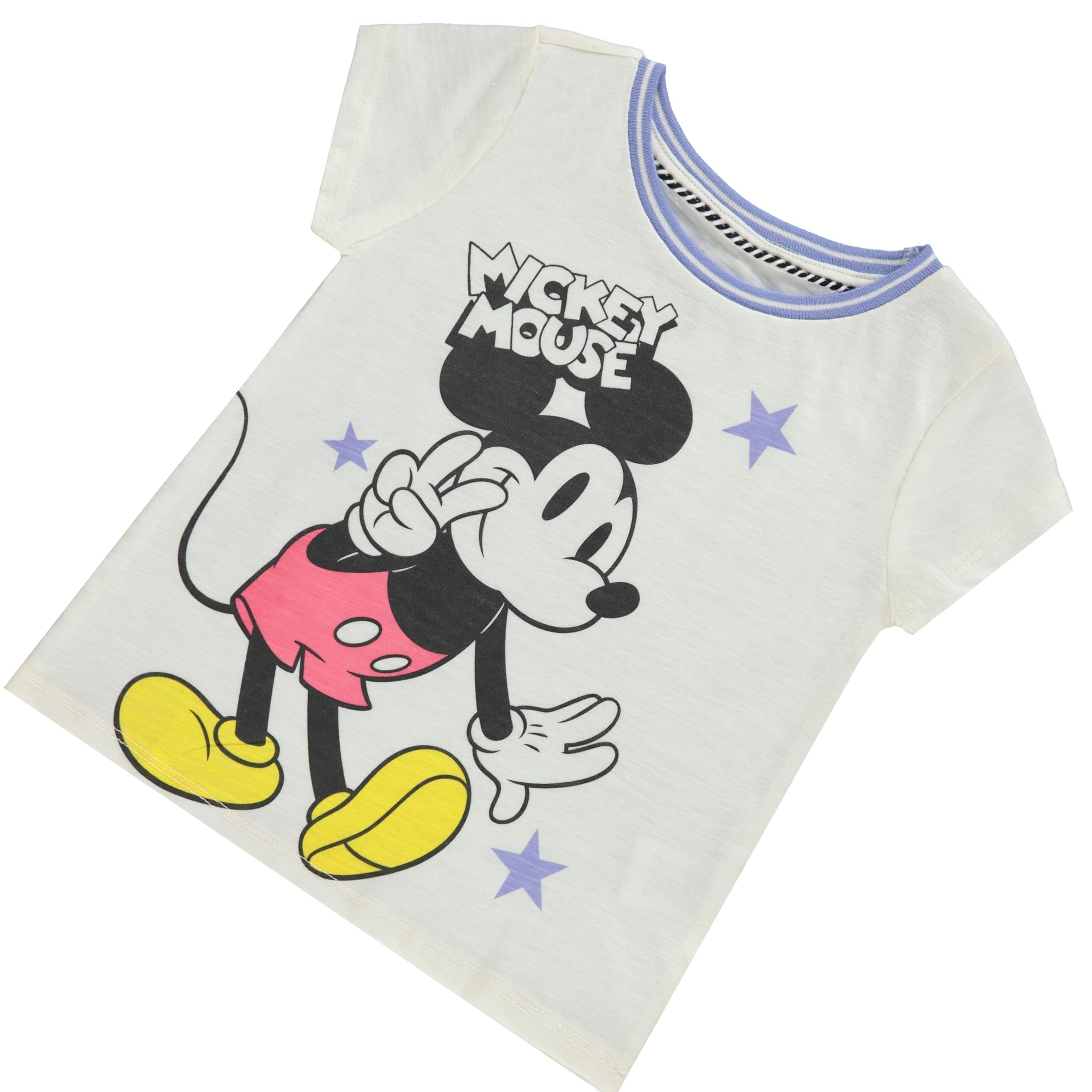 Disney Mickey Mouse Toddler Girls Short Sleeve T-Shirt- Toddler Sizes 2T-4T White