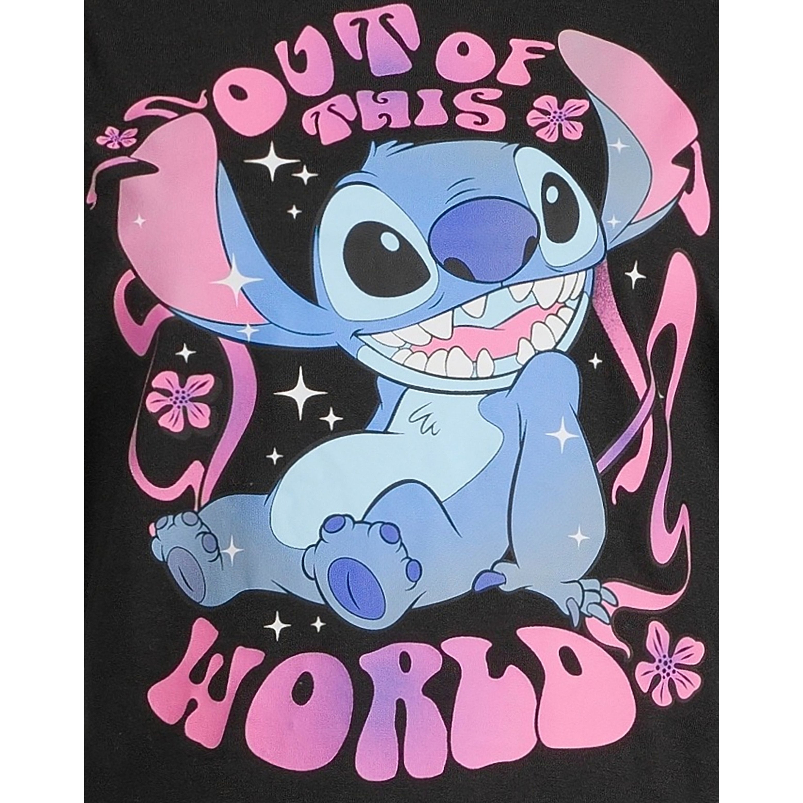 Disney Junior Girls Lilo and Stitch Crop Top Tank T-Shirt with Side Tie- Junior Girls Sizes XS-3XL