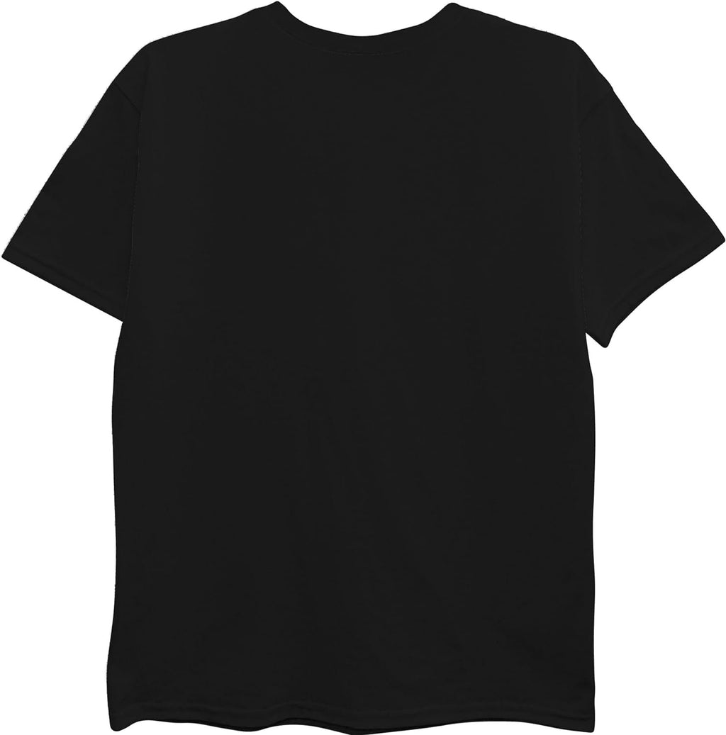 Jurassic World Boys Split Vertical Short Sleeve Tyrannosaurus Rex Dinosaur T-Shirt, Boys Sizes 8-16 (10/12, Black)