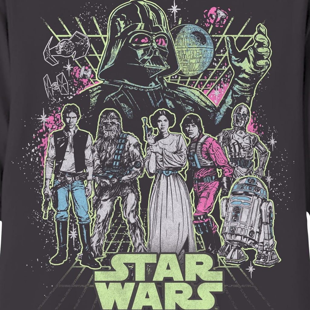 Boys' Star Wars Group Character and The Mandalorian Long Sleeve Crewneck T-Shirt Galactic Heroes Unite- Little and Big Boys Sizes XS-XL