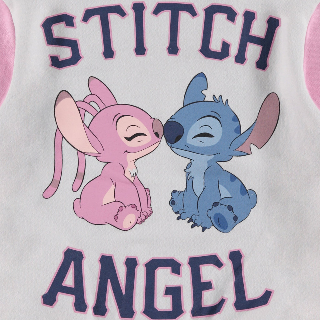 Disney Lilo,Stitch and Angel Varsity Bomber Jacket - Little and Big Girl Sizes 4-16