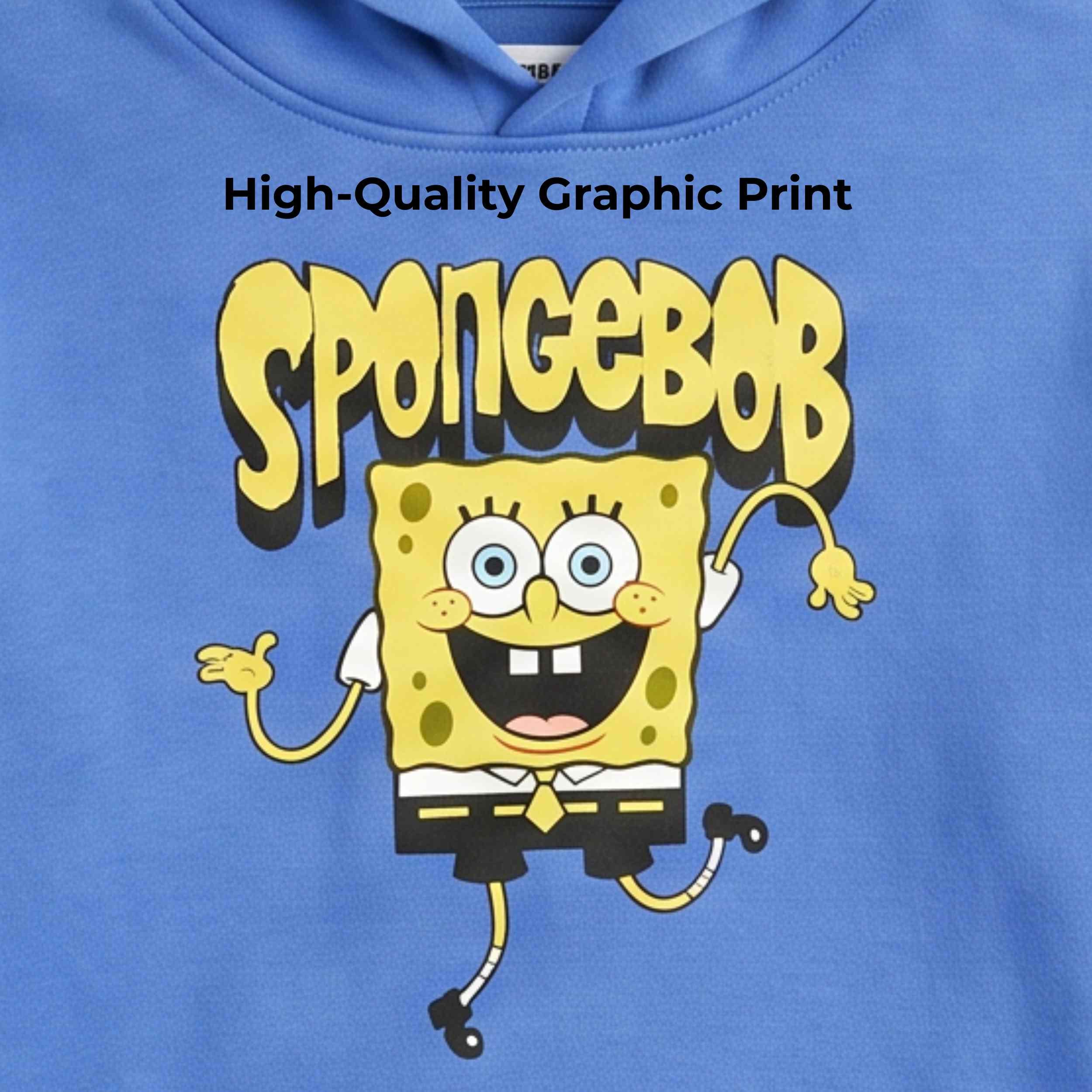 SpongeBob SquarePants Boys Pullover Hoodie - Little and Big Boys Sizes 4-20 Blue