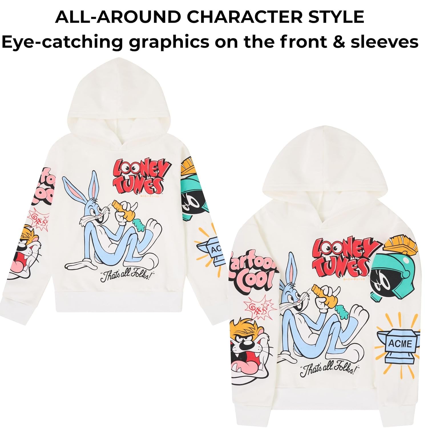 LOONEY TUNES Boys Hoodie and Jogger Pants 2-Piece Outfit Set- Boys Sizes 4-16