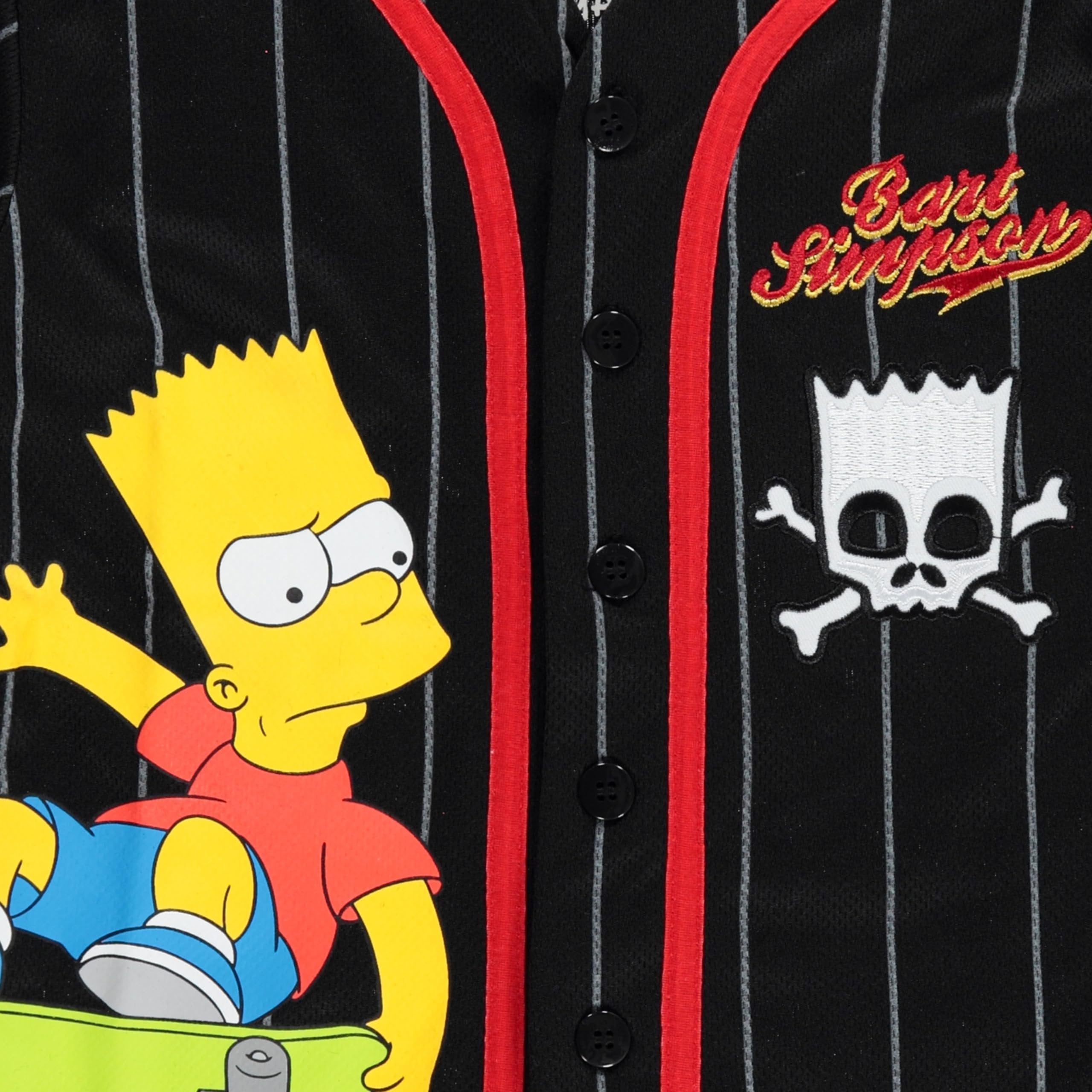 Boys Bart Simpson Baseball Jersey T-Shirt - Little and Big Boys Sizes 4-20 Black