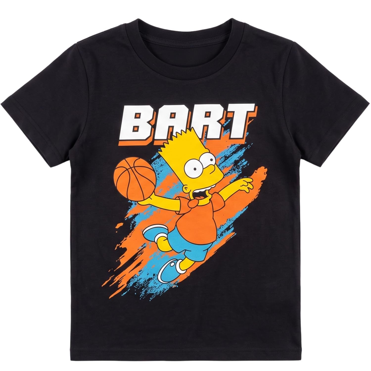 The Simpsons Boys Bart Basketball Graphic T-Shirt, Black, Sizes 8-20
