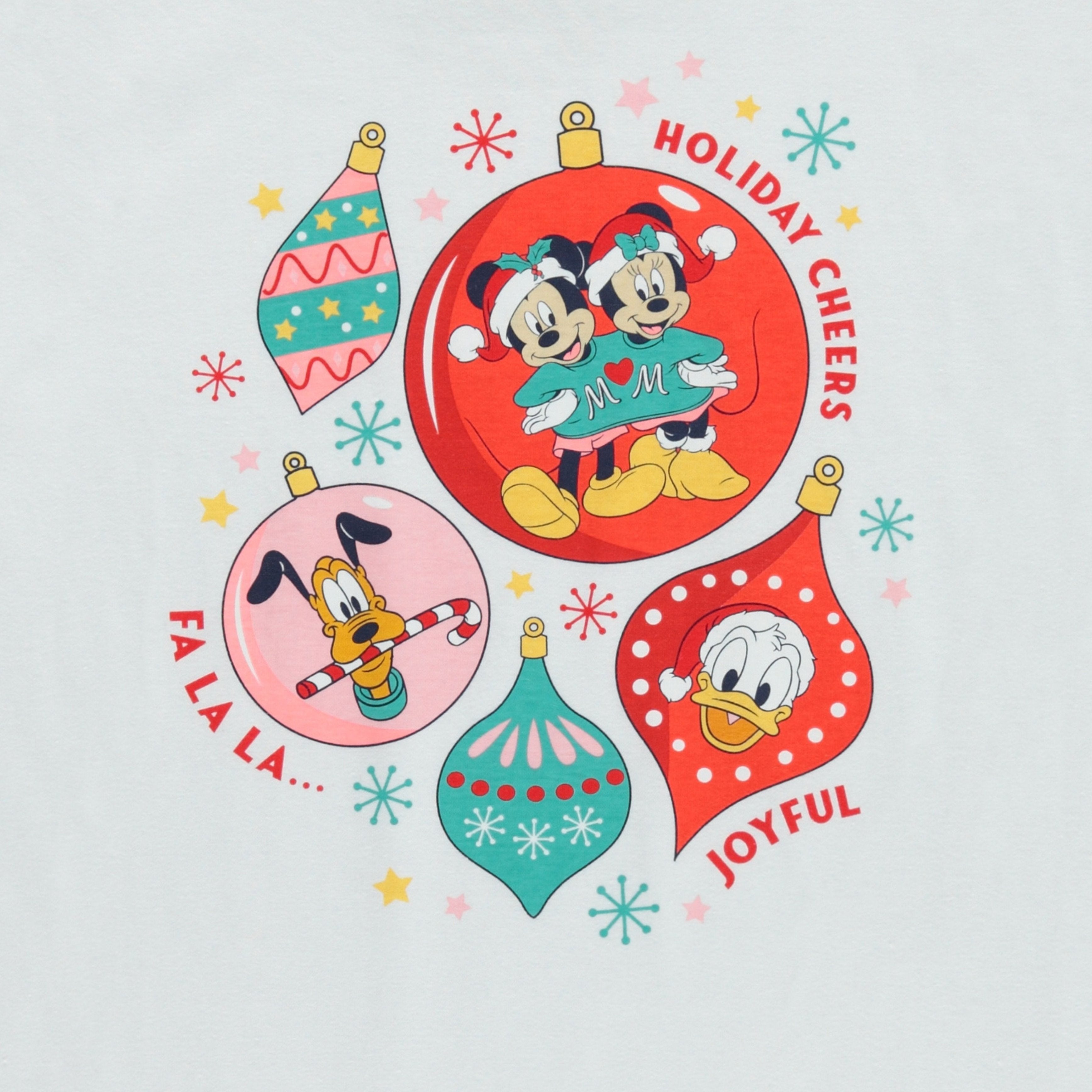 Disney Mickey Mouse Christmas Girls Short Sleeve T-Shirt- Minnie Mouse Christmas Holiday Cheers- Sizes 4-16