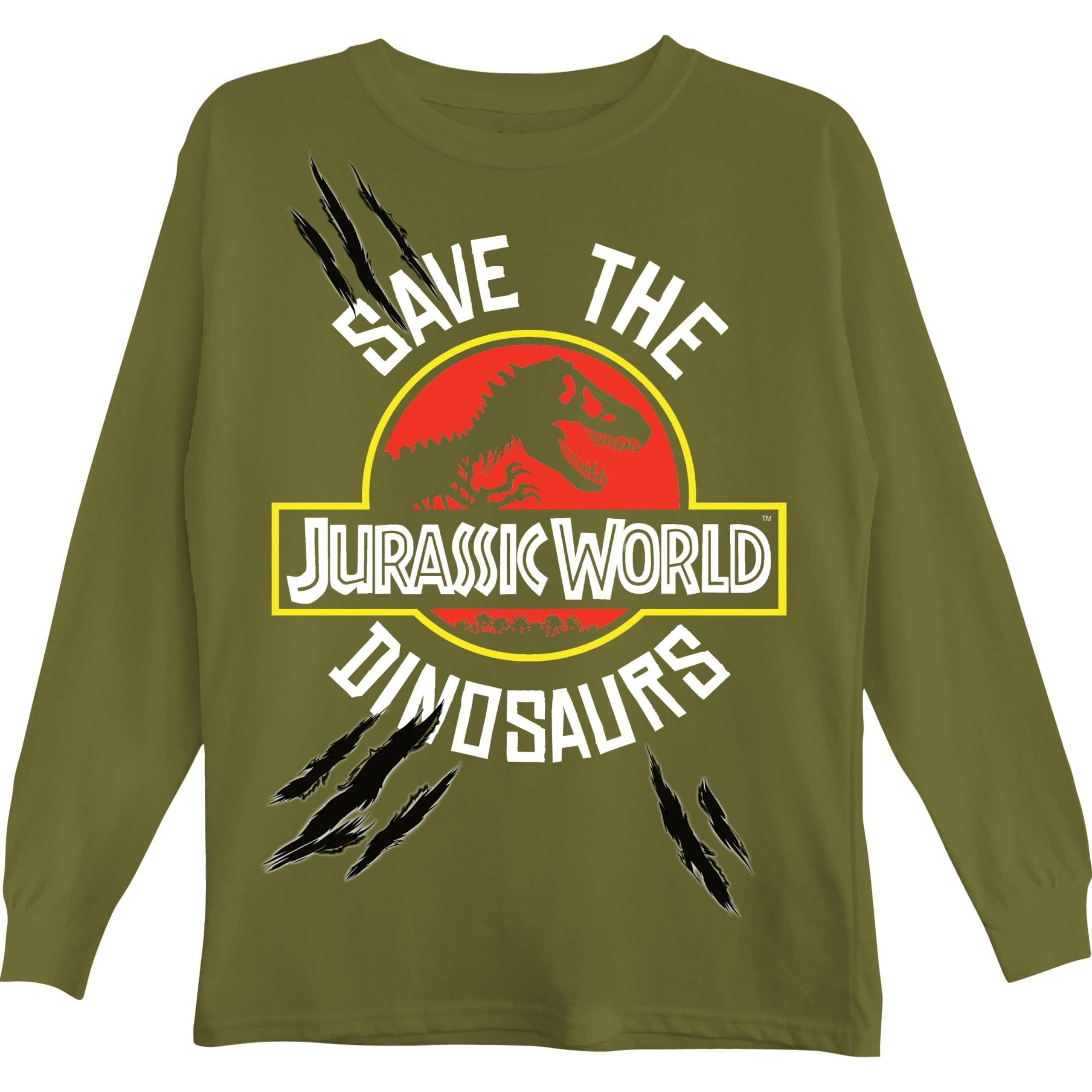 Jurassic Park Boys Jurassic World Long Sleeve Crewneck T-Shirt for Little and Big Boys Sizes 4-20