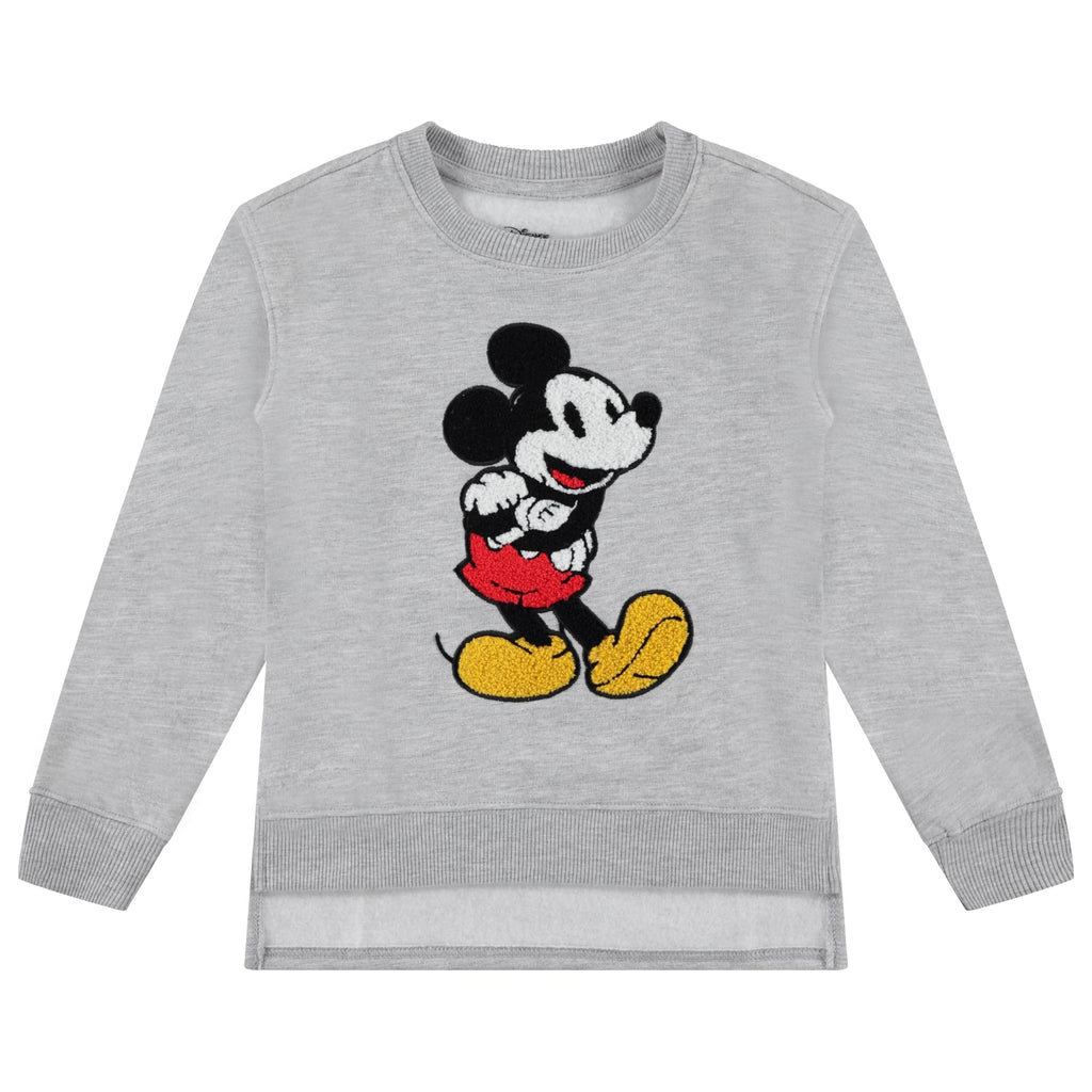 Minnie Mouse Girls Sweatshirt -Jumbo Print and Embroidery Minnie Mouse Sweater- Sizes 4-16