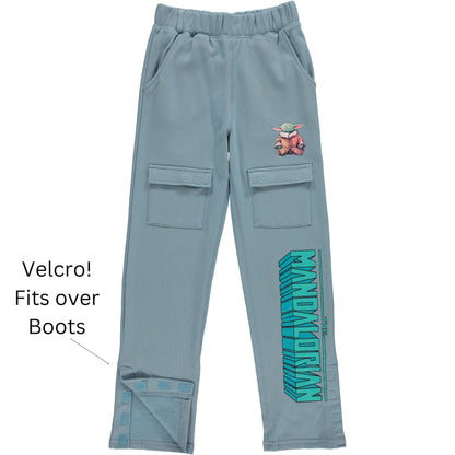 STAR WARS Boys Adaptive T-Shirt & Cargo Sweatpants Set, Mandalorian Clothing Little and Big Boys Sizes