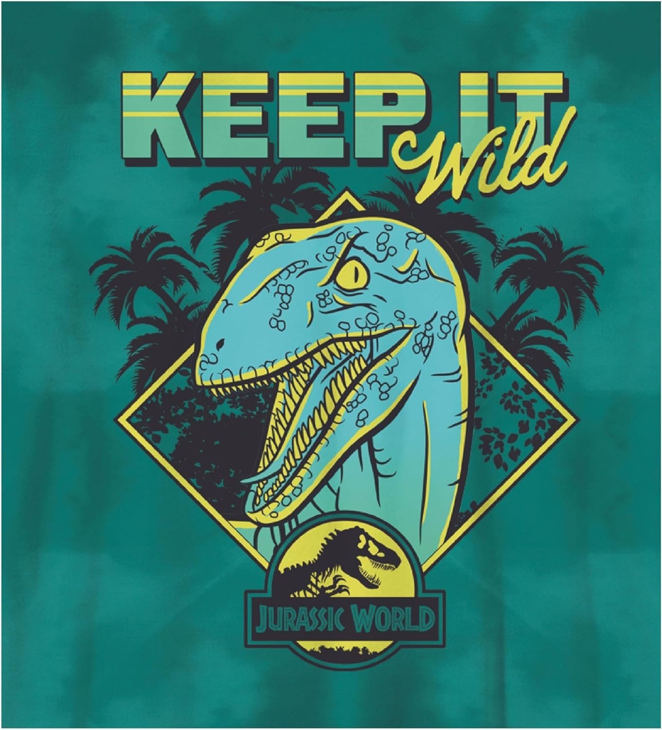 Jurassic World Boys Split Vertical Short Sleeve Tyrannosaurus Rex Dinosaur T-Shirt, Boys Sizes 8-16 (10/12, Black)