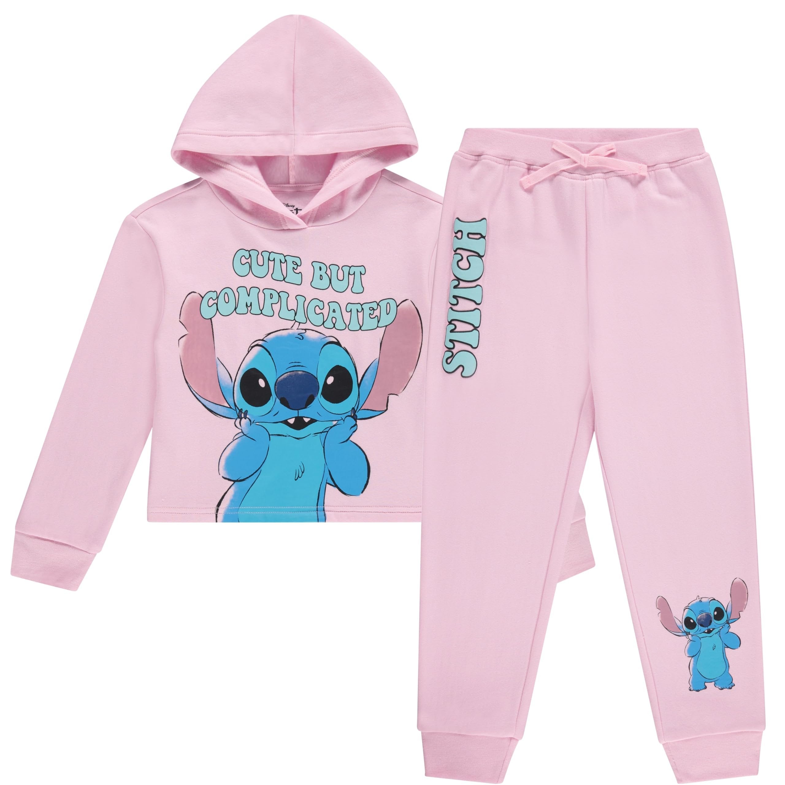 Disney Girls Lilo & Stitch Clothing Set - Stitch Sweatshirt Hoodie and Jogger - 2-Piece Outfit Set - Sizes 4-16