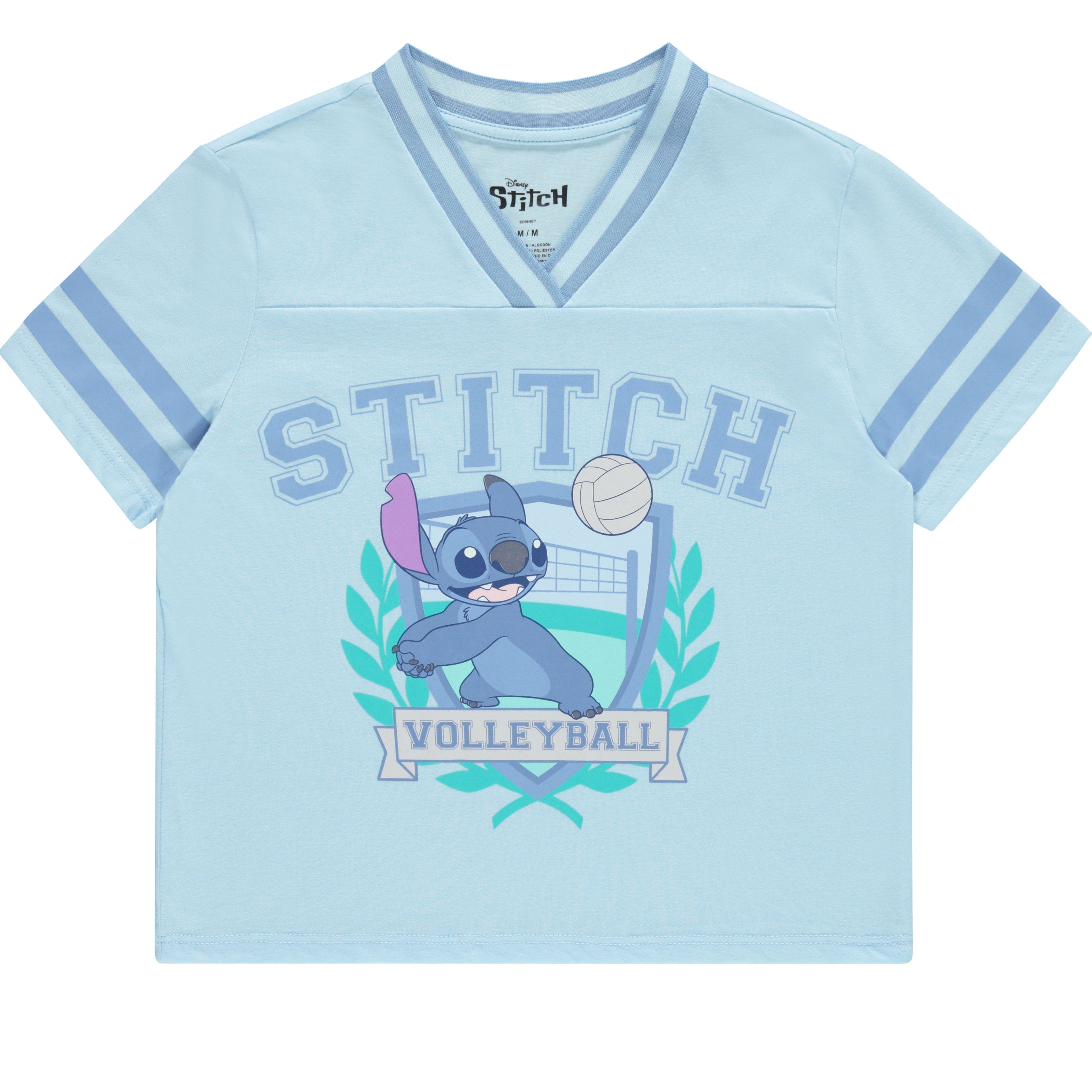 Disney Lilo and Stitch Girls Short Sleeve T-Shirt- Stitch Girls Volleyball Graphic Tee Sizes 4-16
