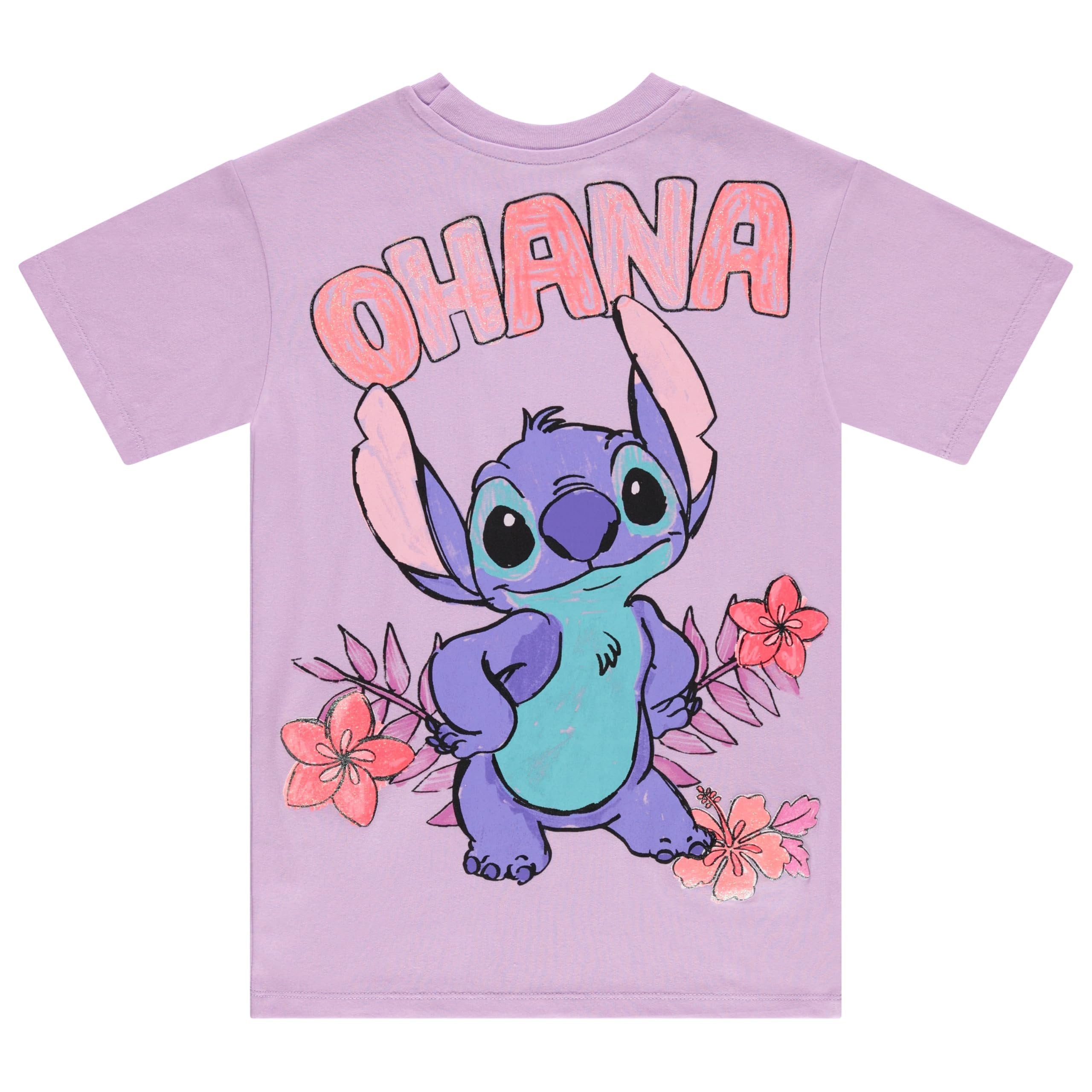 Disney Lilo and Stitch Girls Short Sleeve T-Shirt- Stitch Girls Tee Sizes 4-16