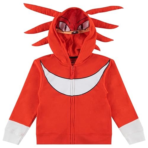 Boys Sonic The Hedgehog Shadow,Tails and Knuckles Cosplay Zip Up Fleece Hoodie-Boys 4-20