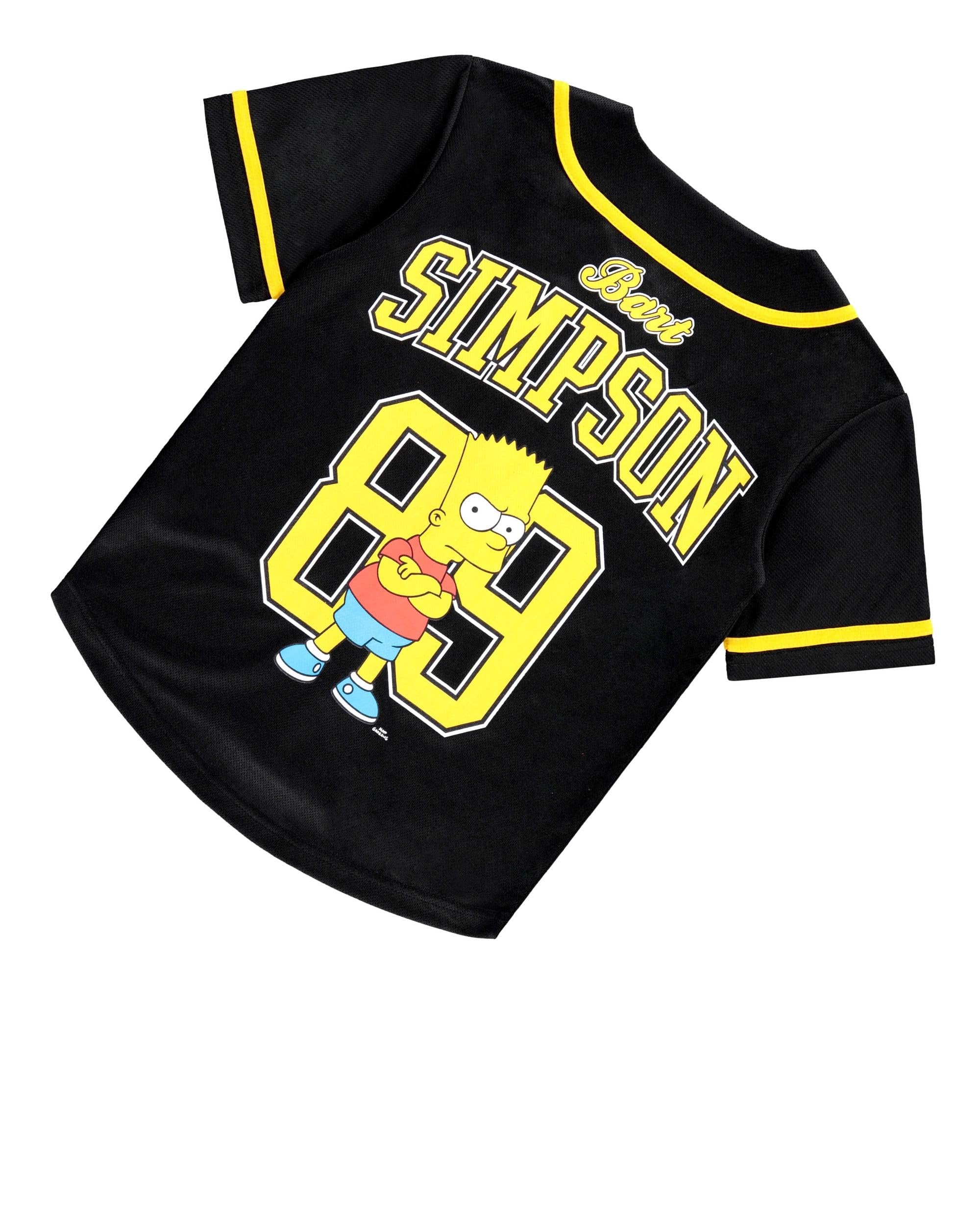 Boys Bart Simpson Baseball Jersey T-Shirt - Little and Big Boys Sizes 4-20 Black