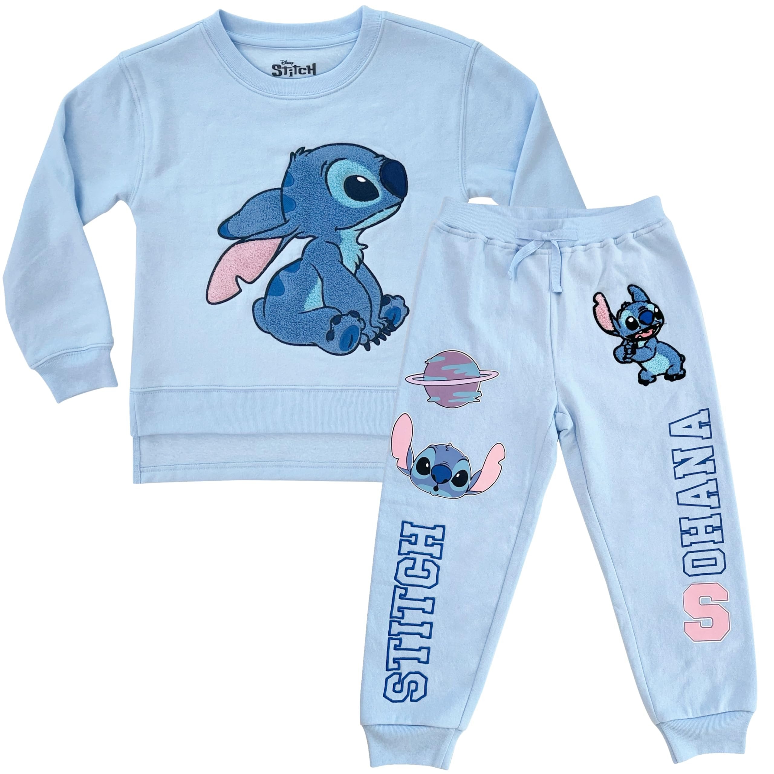 Disney Girls Lilo & Stitch Clothing Set - Stitch Sweatshirt Hoodie and Jogger - 2-Piece Outfit Set - Sizes 4-16