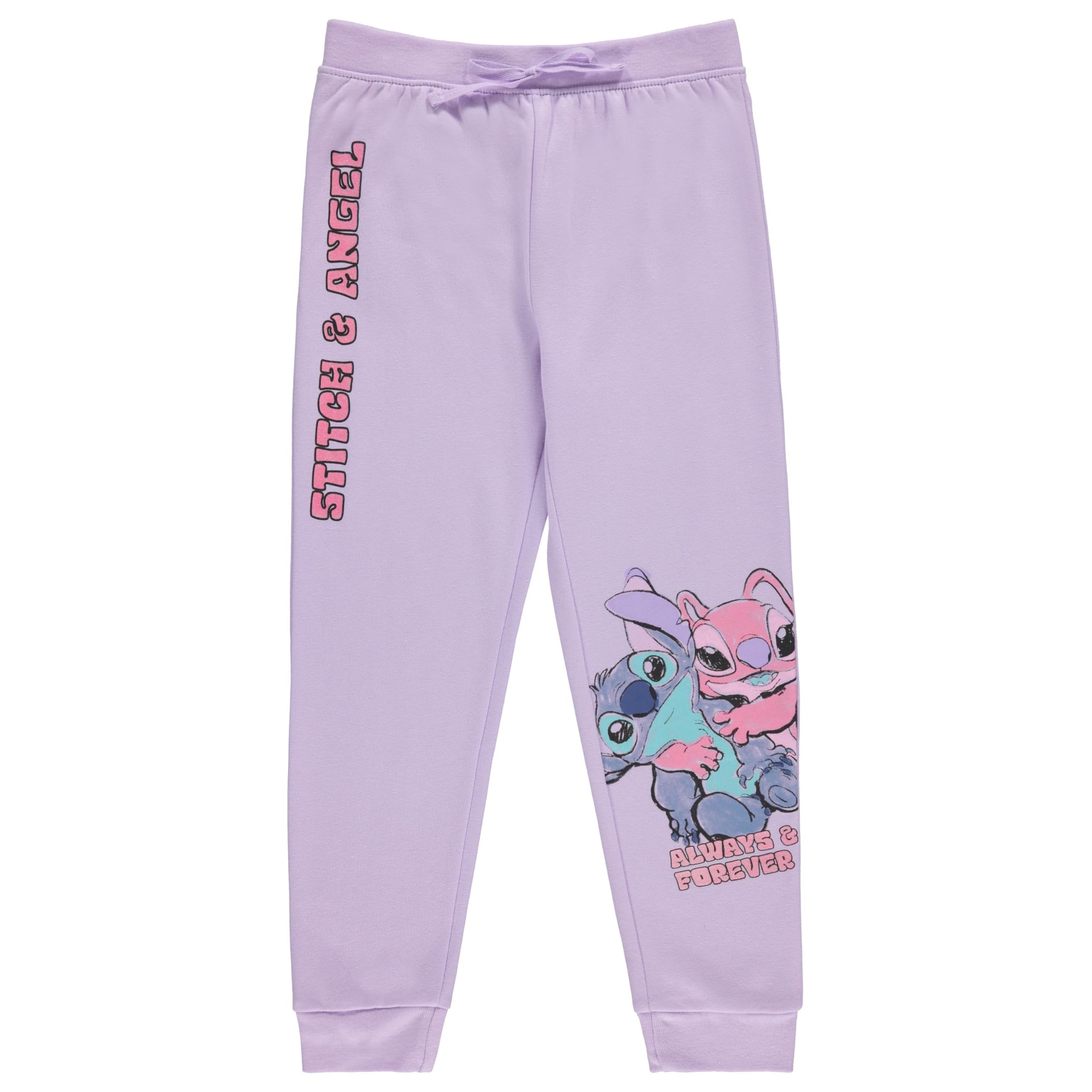 Disney Girls Lilo and Stitch Jogger Sweatpants with Minnie Mouse & Disney Princesses, Little and Big Girls Sizes 4-16