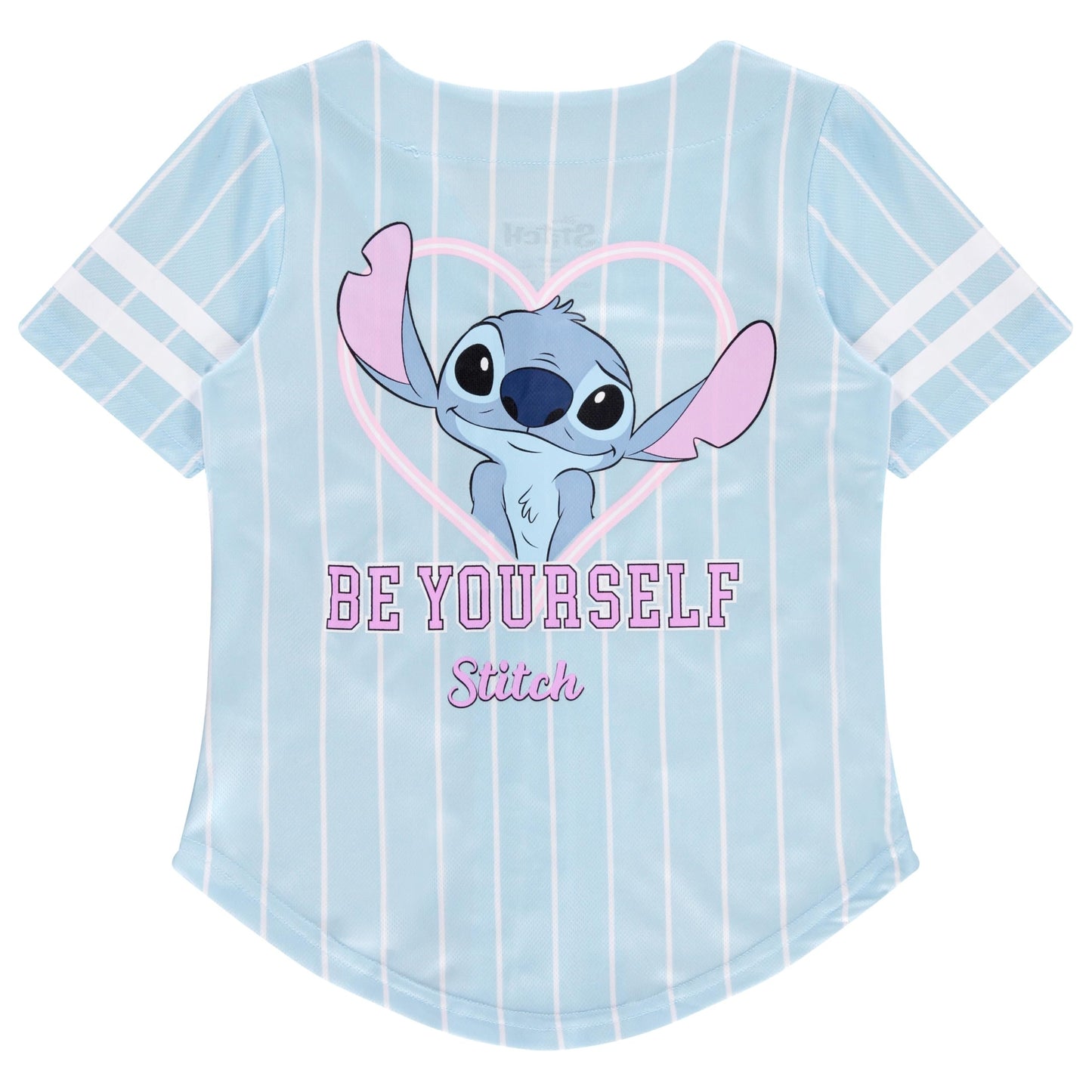 Disney Girls Baseball Jersey T-Shirt with Lilo & Stitch and Mickey Mouse- Girls Sizes 4-16 Hot Pink