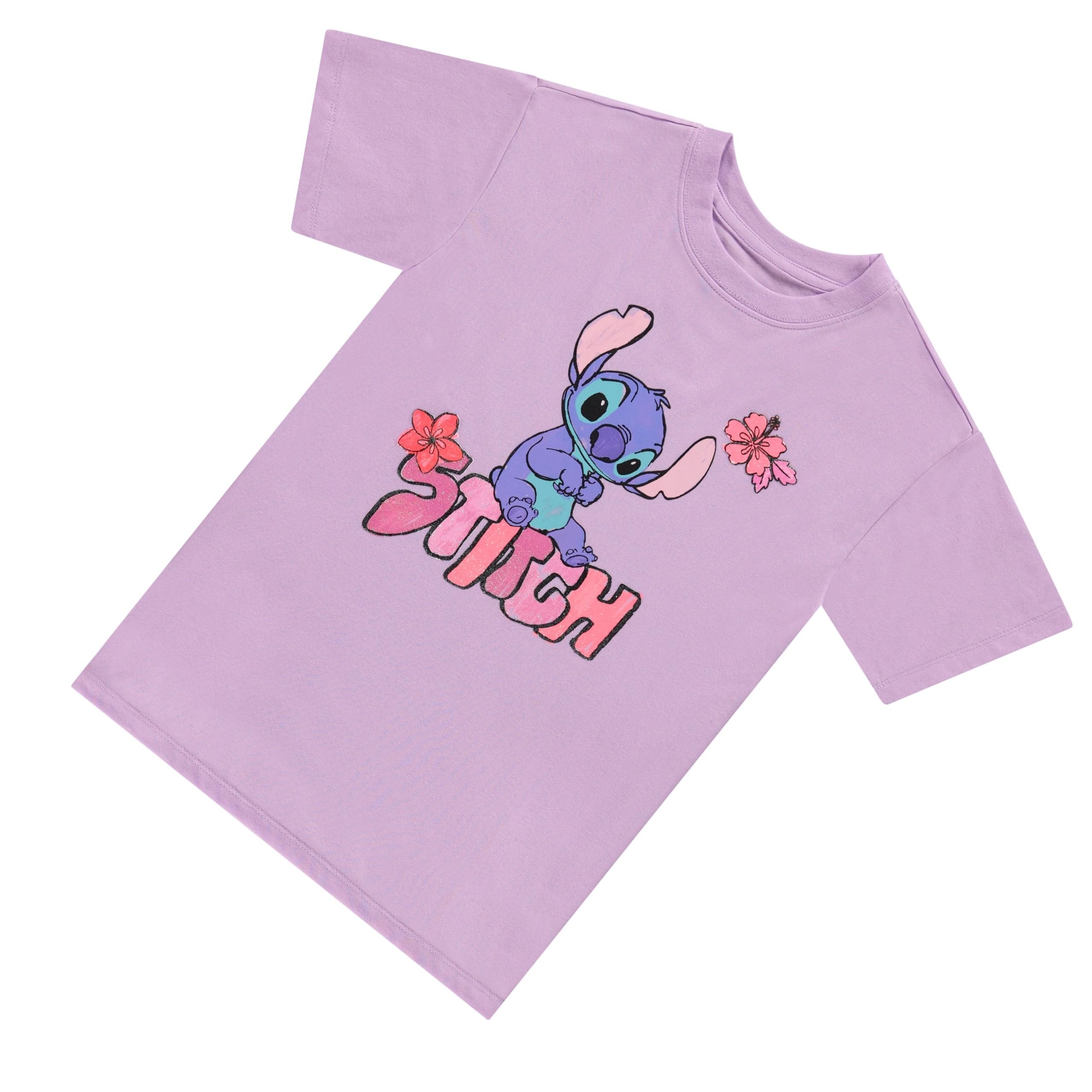 Disney Lilo and Stitch Girls Short Sleeve T-Shirt- Stitch Girls Tee Sizes 4-16
