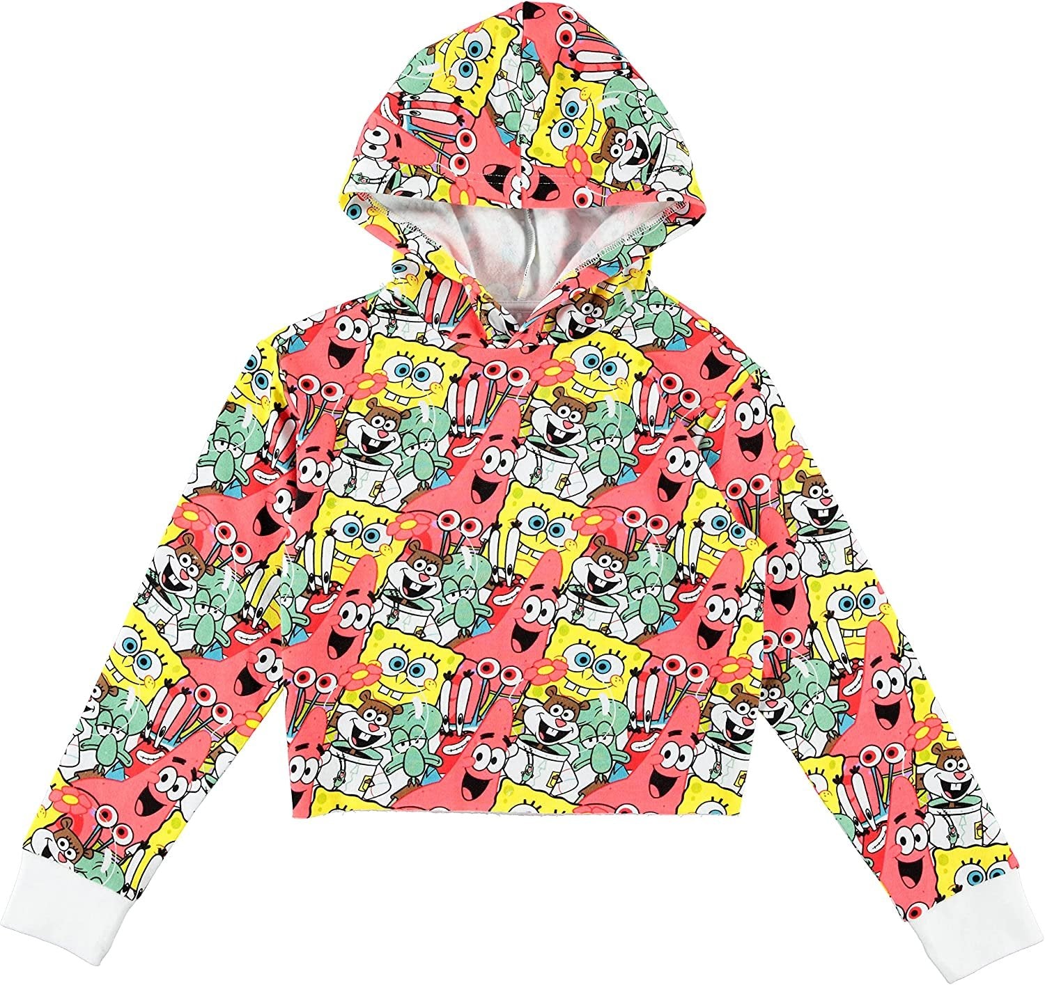 SpongeBob SquarePants Girls All Over Print Hoodie- Raw Edge Skimmer Hoodie Sizes 4-20