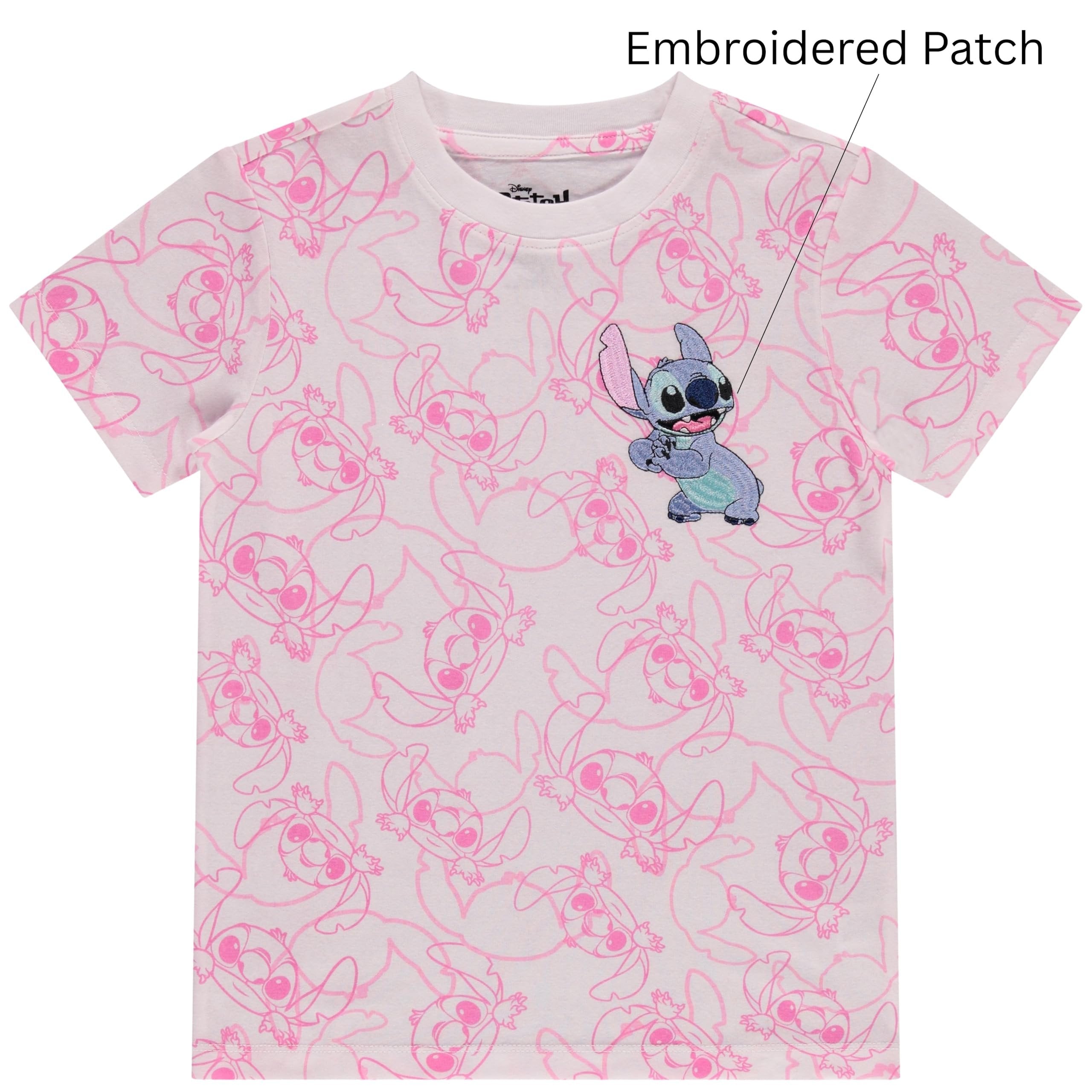 Disney Lilo and Stitch Girls Short Sleeve T-Shirt- Stitch Girls Tee Sizes 4-16