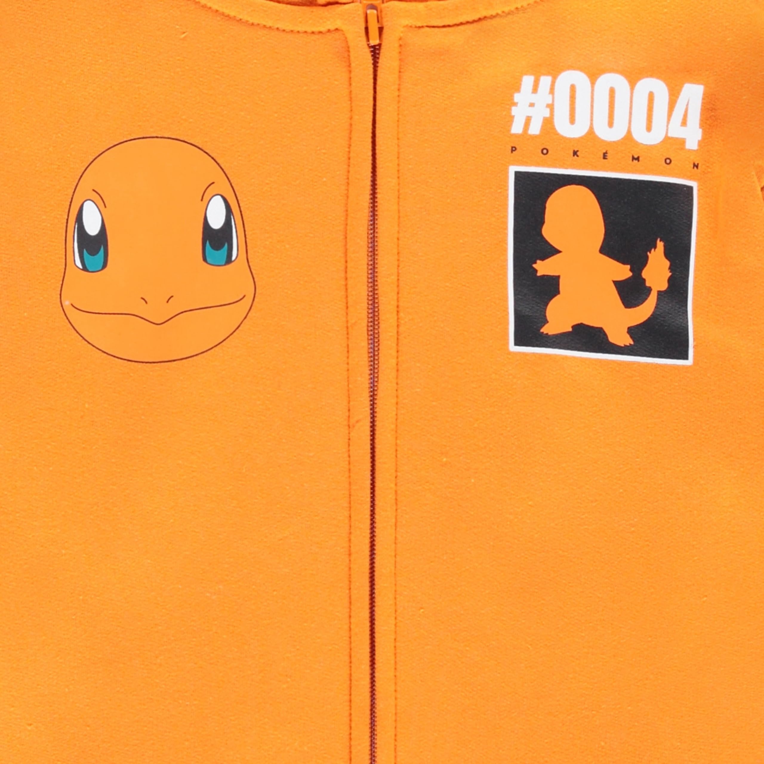 Pokemon Boys Charmander Zip-Up Hoodie Sweatshirt #0004 Graphic Fleece Jacket Size 4-7