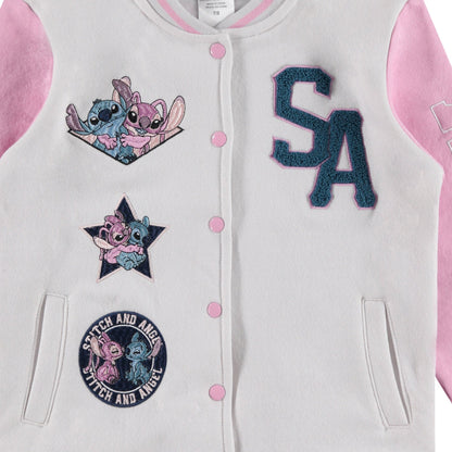 Disney Lilo,Stitch and Angel Varsity Bomber Jacket - Little and Big Girl Sizes 4-16