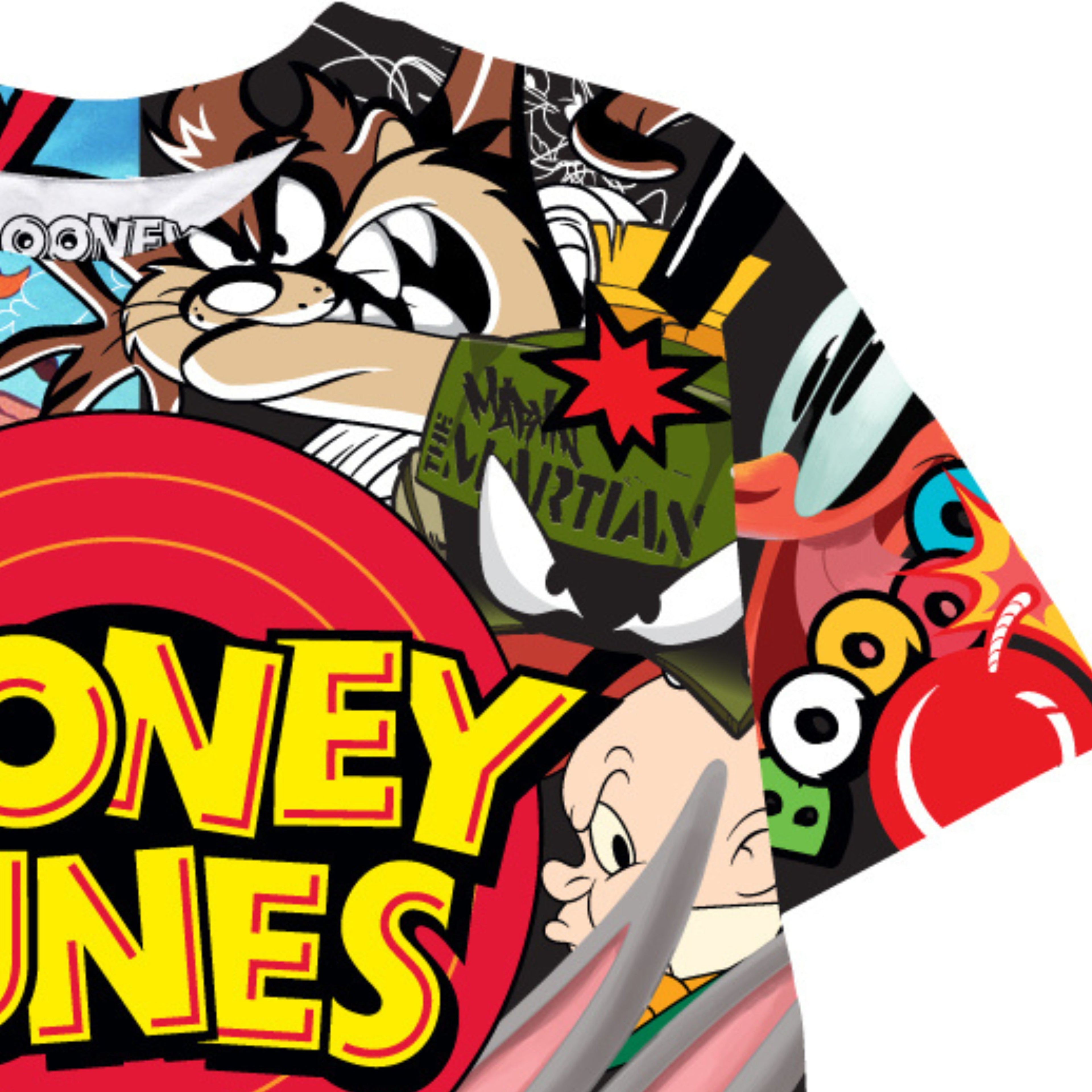Looney Tunes Boys Short Sleeve T-Shirt - All Over Print T-Shirt Bugs Bunny, Taz, Daffy Duck and Friends