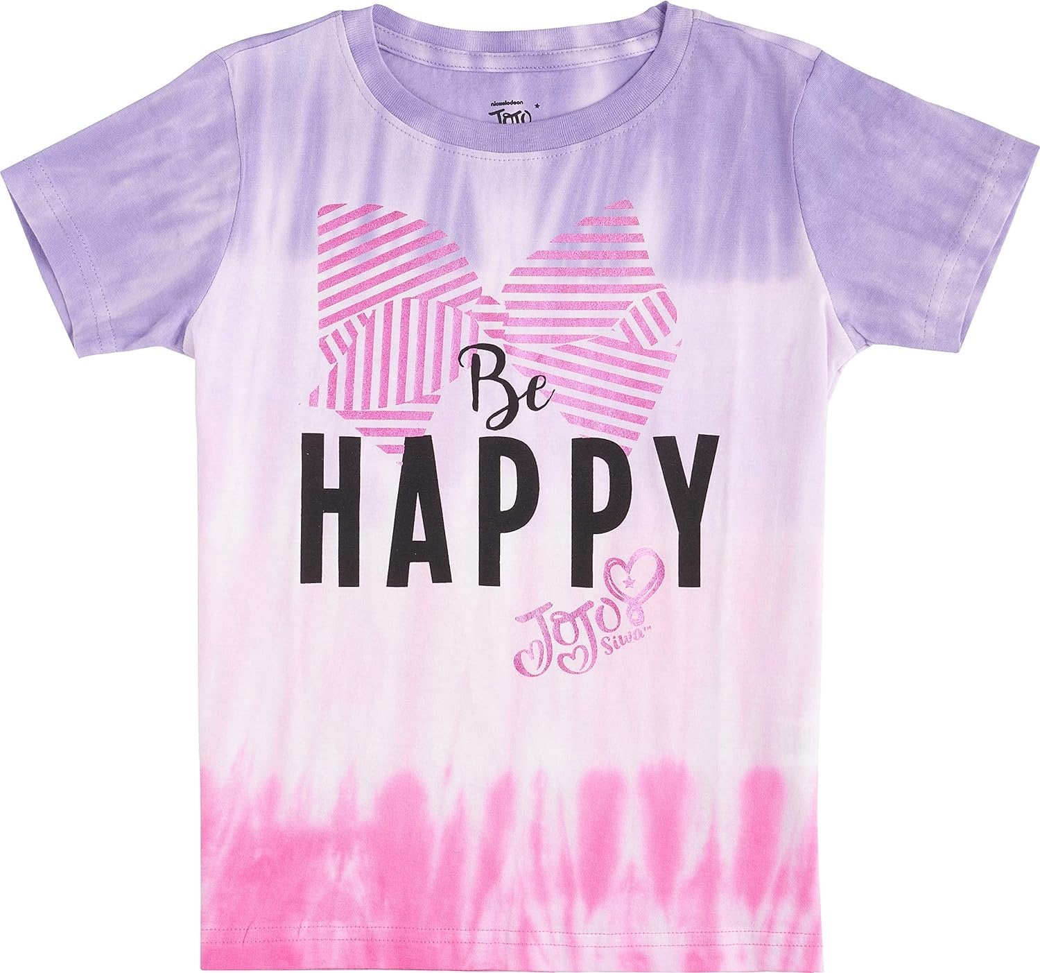 JoJo Siwa Girls Dip Dye T- Shirt (12/14-Large, Lilac/Pink/White)