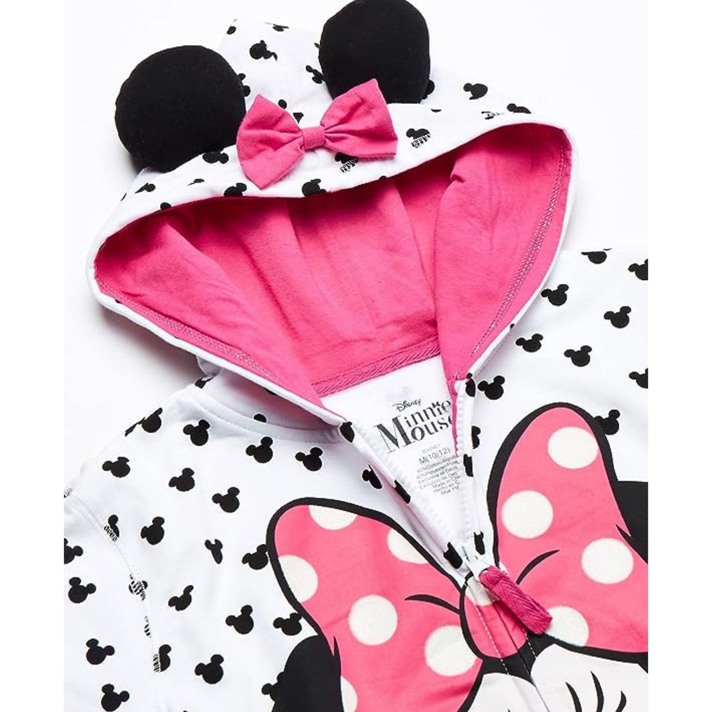 Disney Girls' Minnie Hoodie with Bow and Ears- Toddler, Little and Big Girl Sizes 18M-16