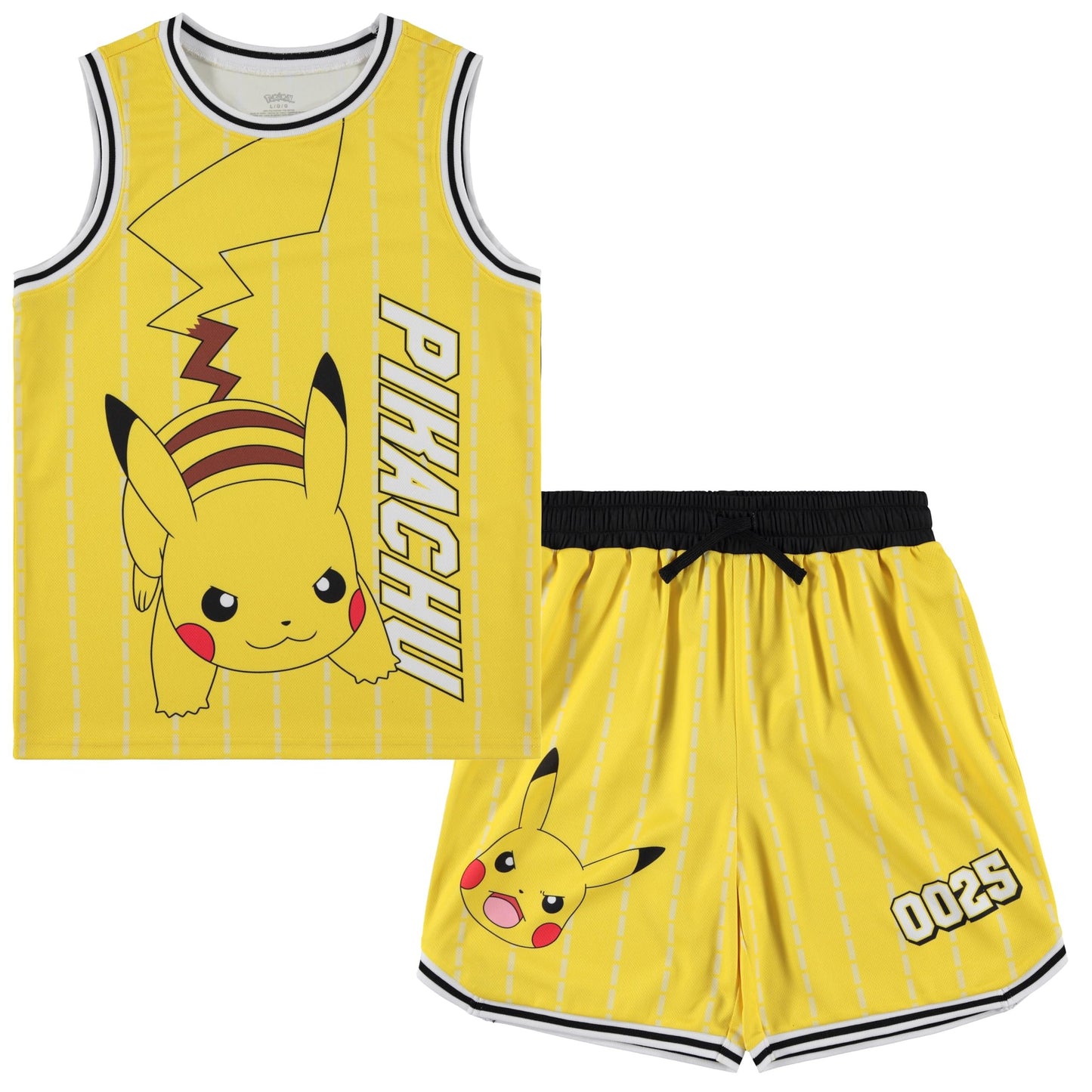 POKEMON Boys Pickachu Basketball Jersey Shirt and Shorts Clothing Set- Little and Big Boys Sizes 4-20