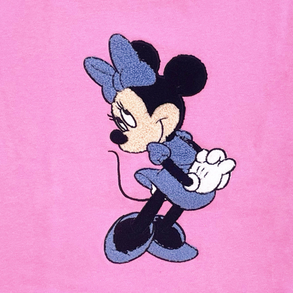 Minnie Mouse Girls Sweatshirt -Jumbo Print and Embroidery Minnie Mouse Sweater- Sizes 4-16