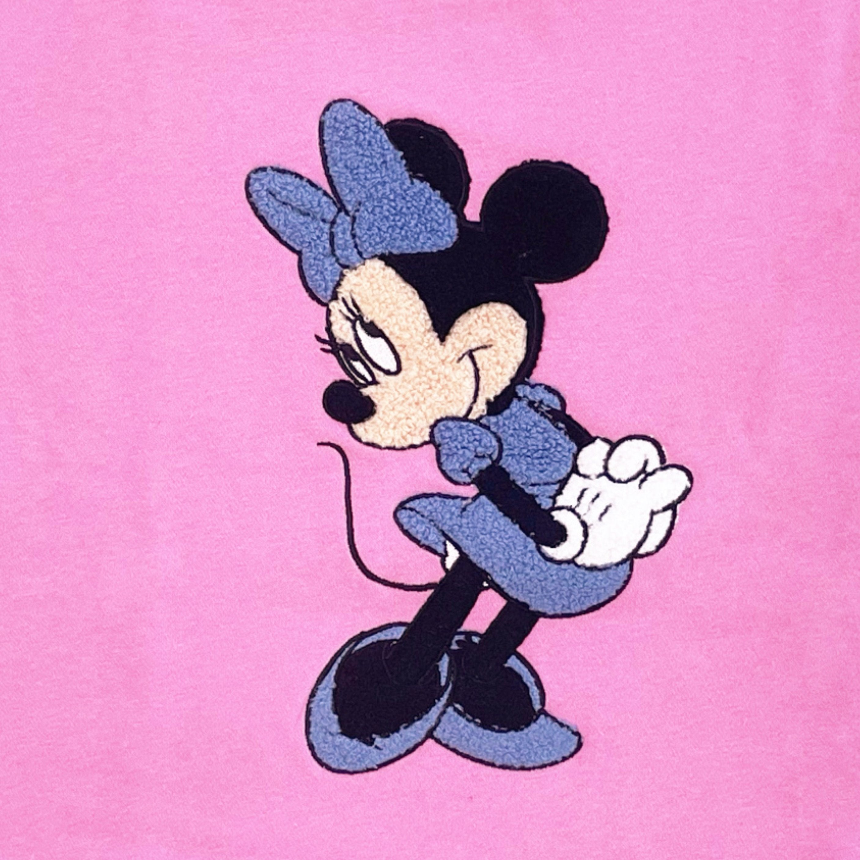 Minnie Mouse Girls Sweatshirt -Jumbo Print and Embroidery Minnie Mouse Sweater- Sizes 4-16