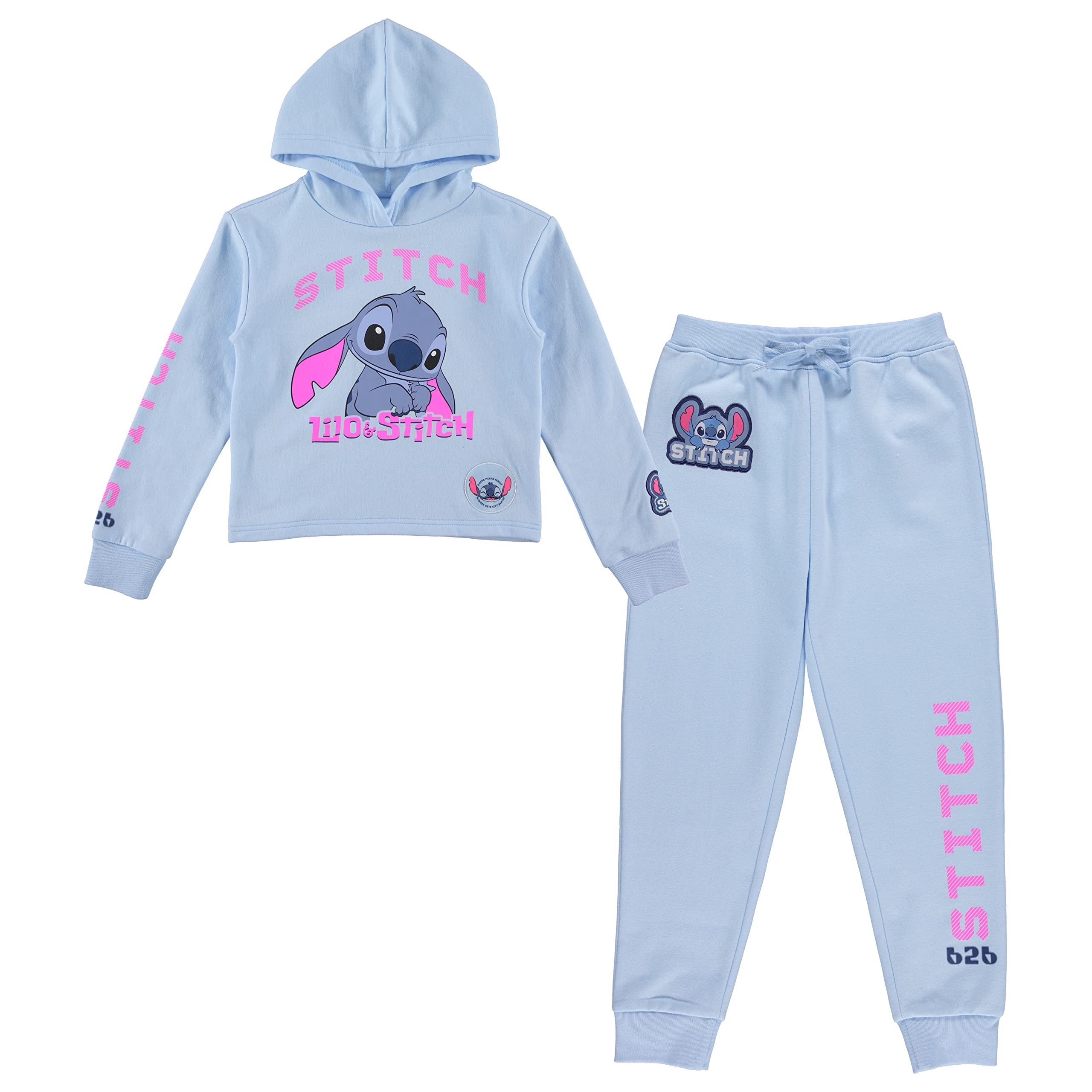 Disney Girls Lilo & Stitch Clothing Set - Stitch Sweatshirt Hoodie and Jogger - 2-Piece Outfit Set - Sizes 4-16