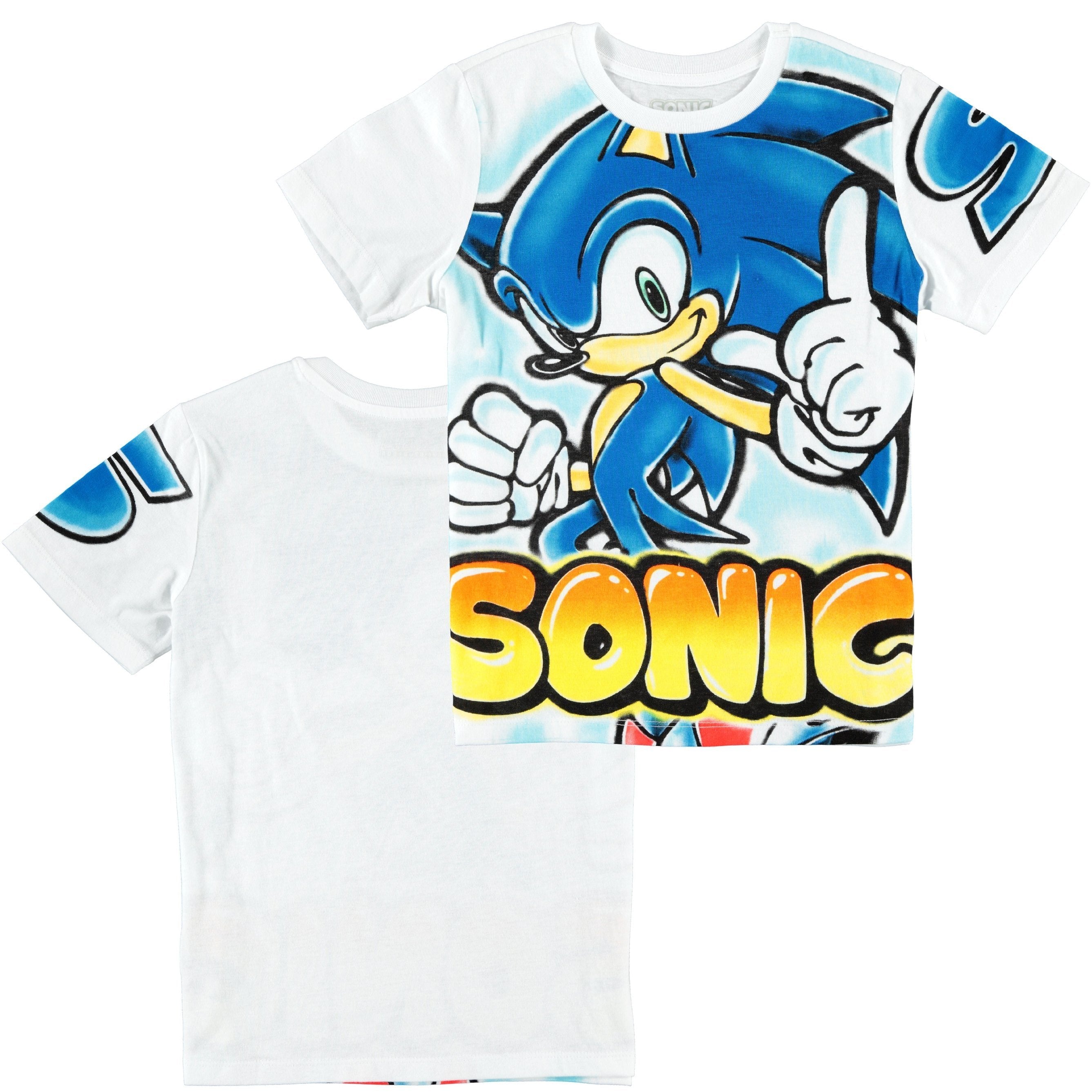 Boys Sonic the Hedgehog T-Shirt Sega Graphic Short Sleeve Crewneck Tee Little Big Boys