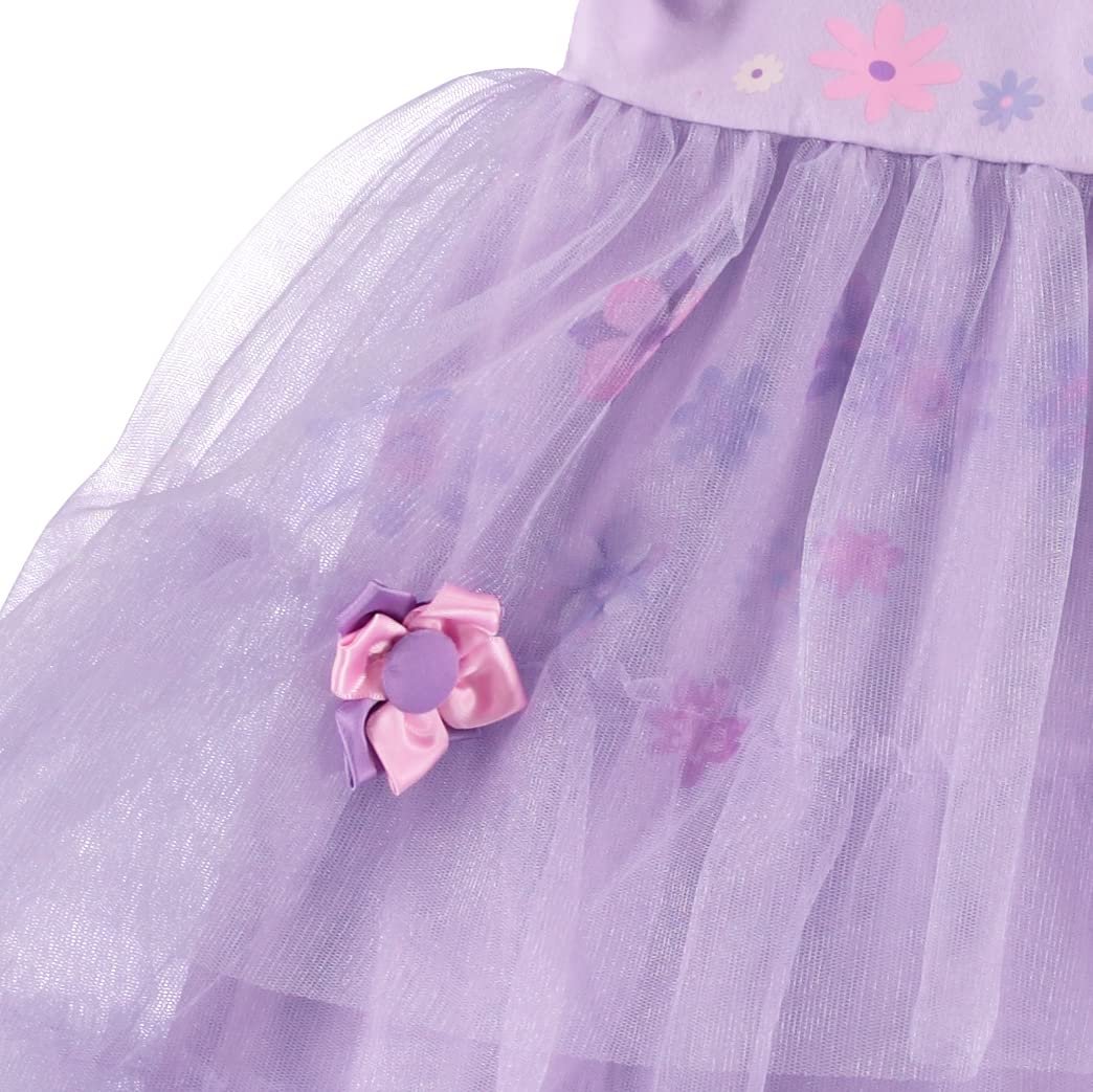 DISNEY Girls Lavender Tutu Flower Dress - Encanto Inspired Isabela Costume Dress Lilac- Sizes XS-XL