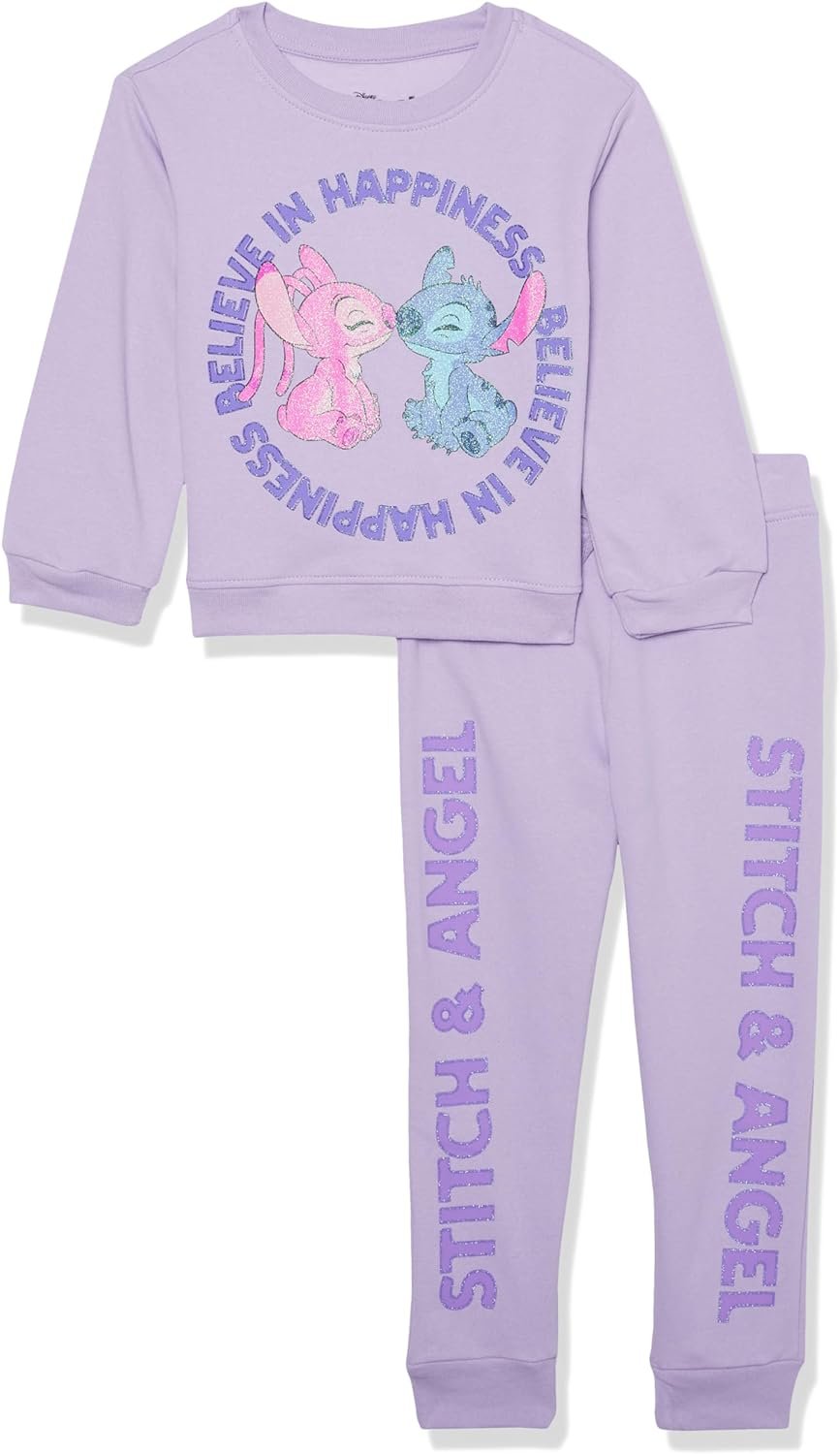 Disney Girls Stitch & Angel Fleece Sweatshirt & Jogger Set - Girls 2t-16