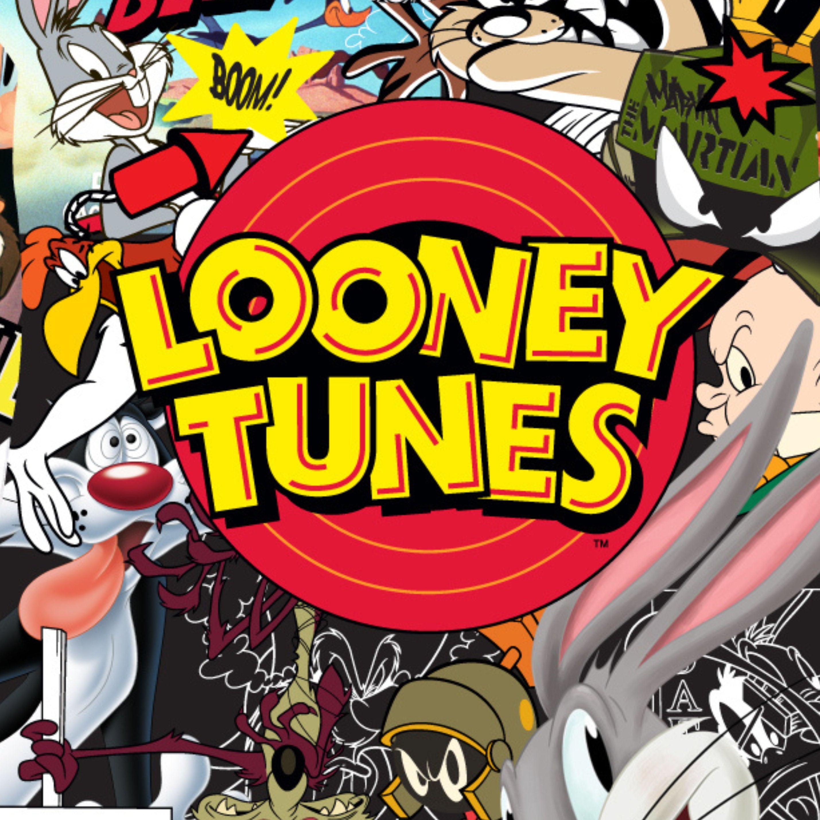 Looney Tunes Boys Short Sleeve T-Shirt - All Over Print T-Shirt Bugs Bunny, Taz, Daffy Duck and Friends