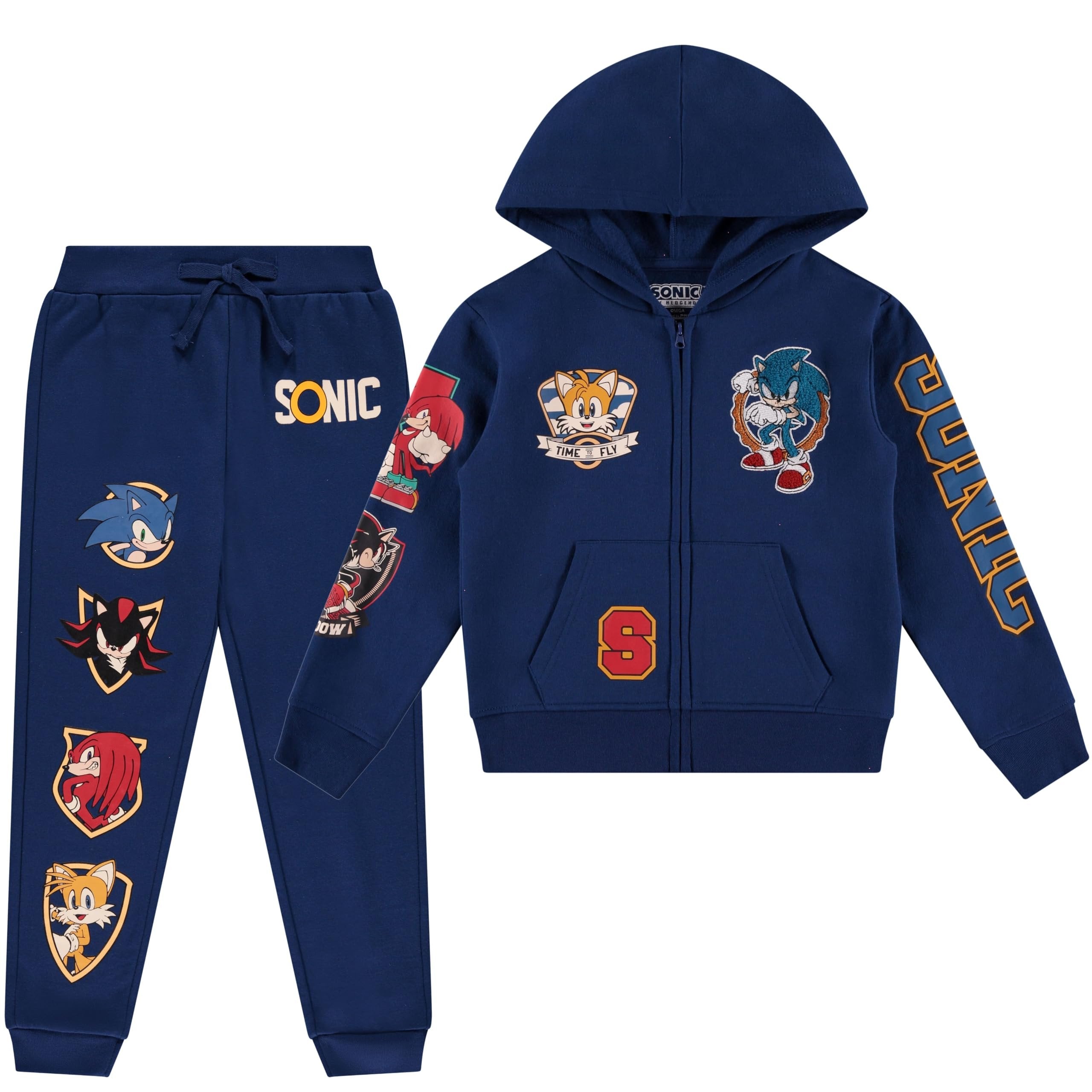 Sonic The Hedgehog Boys Graphic Hoodie and Jogger Pants 2-Piece Outfit Set- Sizes 4-20