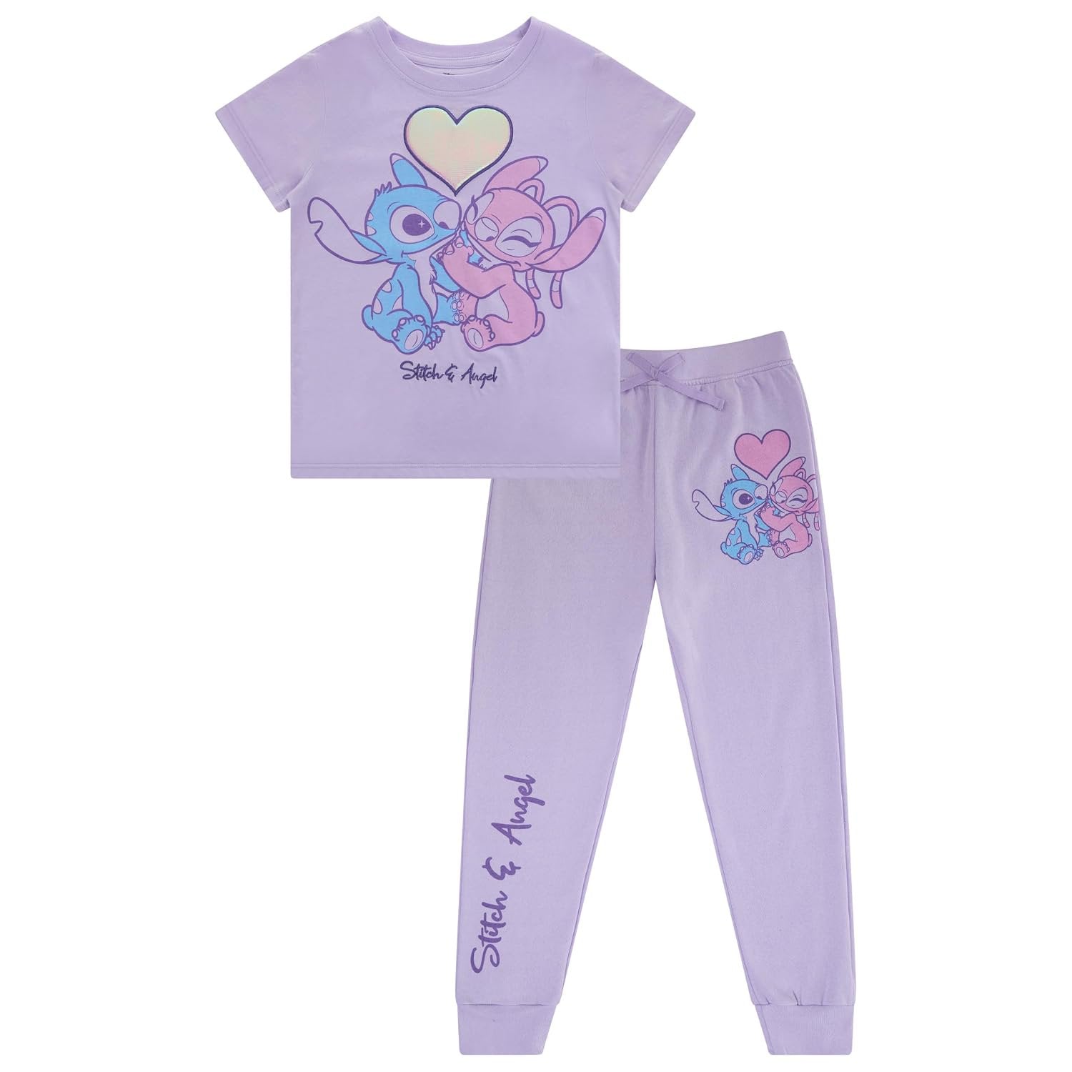Disney Lilo & Stitch Girls 2 Piece Outfit Set – Graphic T-Shirt with Jogger or Wide Leg Pants - Sizes 4-16