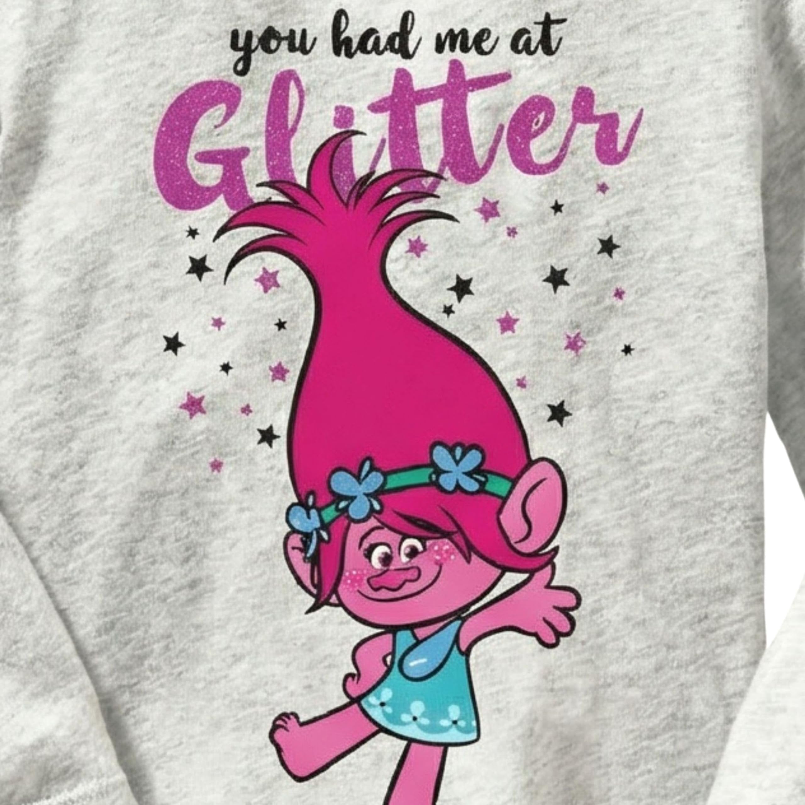 Trolls Toddler Girls Poppy & Branch 2 Pack T-Shirts Short Sleeve & Long Sleeve Sizes 2T-5T
