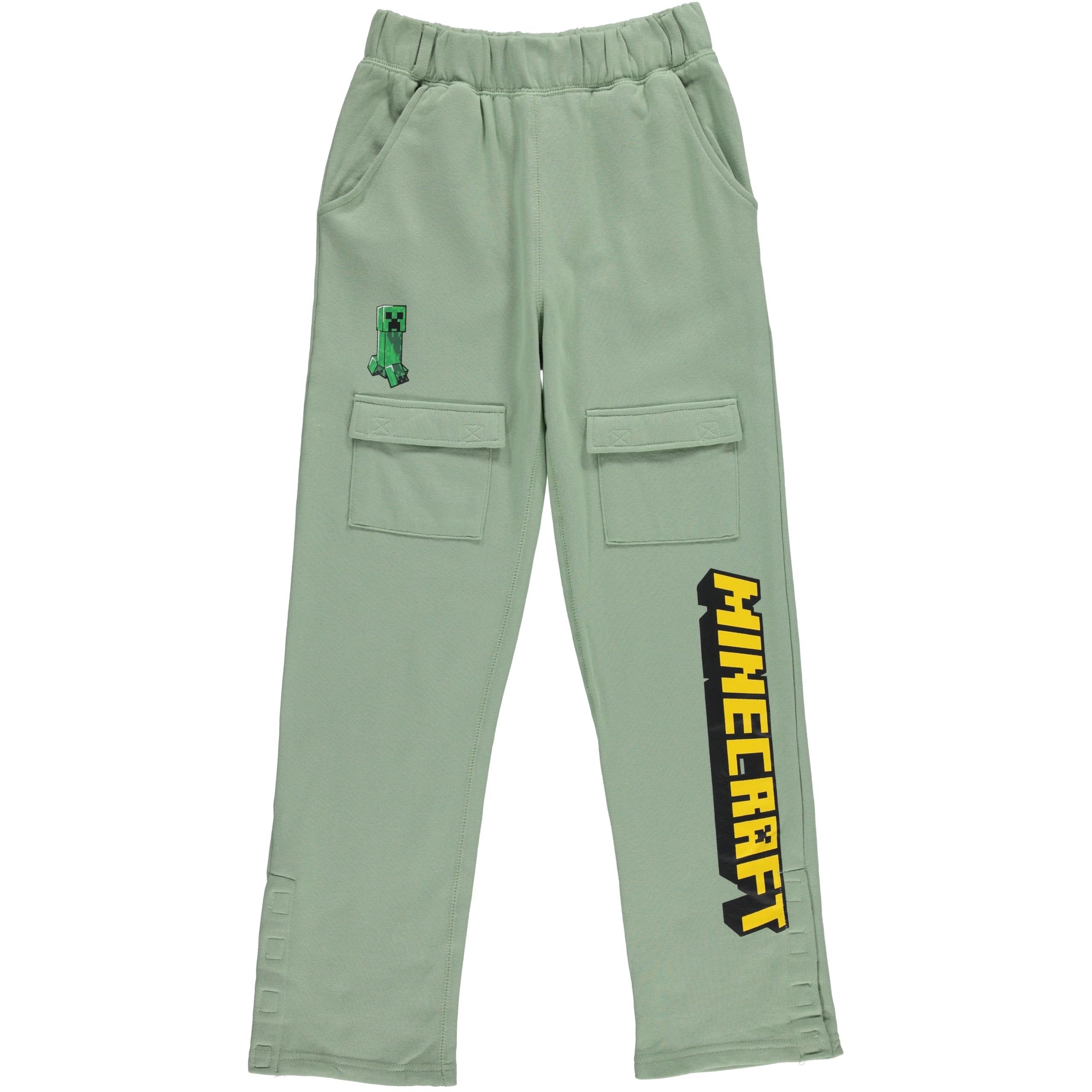 Minecraft Boys Adaptive Cargo Jogger Sweatpants Gaming Clothing Little and Big Boys Sizes XS-XL