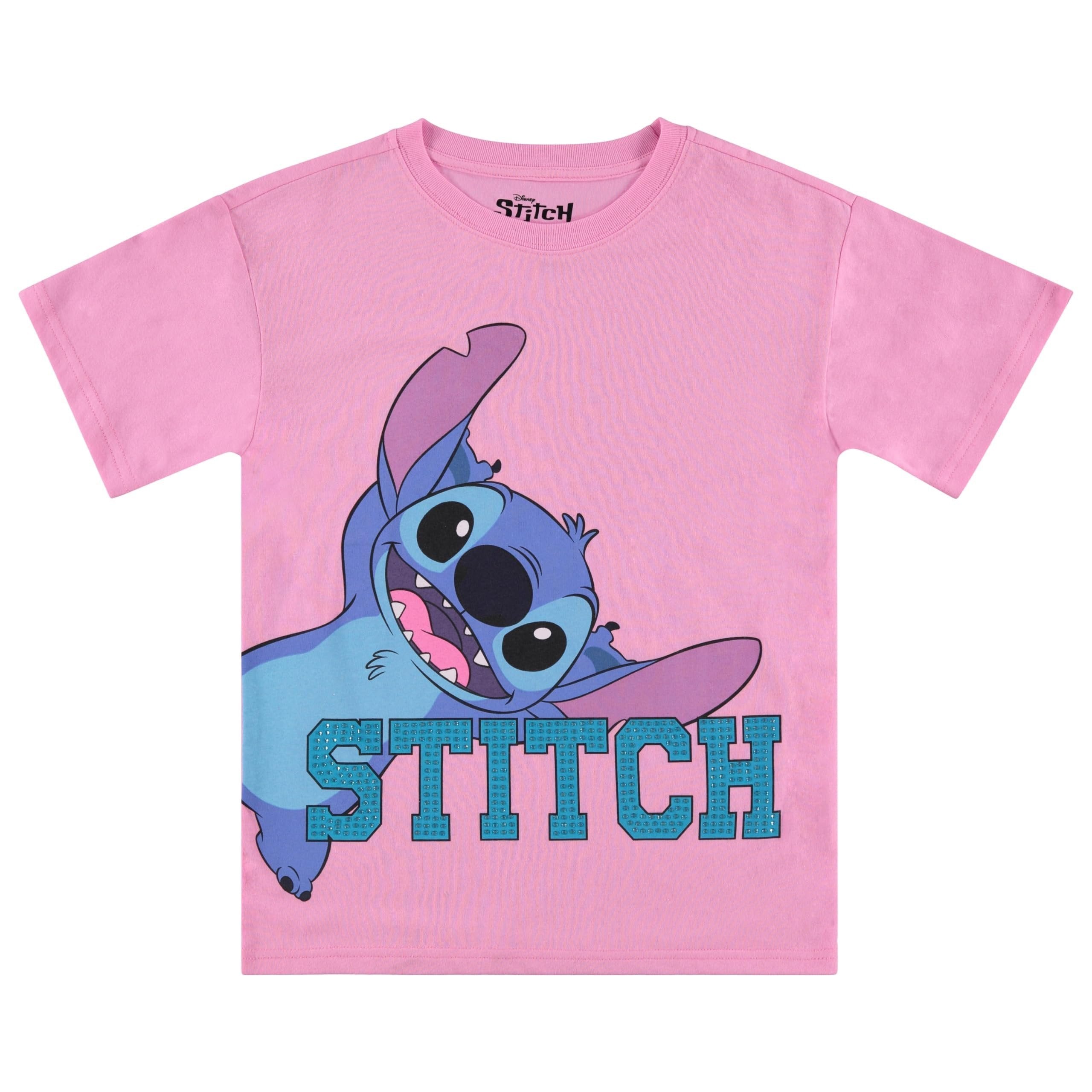 Disney Lilo and Stitch Girls Short Sleeve T-Shirt- Stitch Girls Tee Sizes 4-16