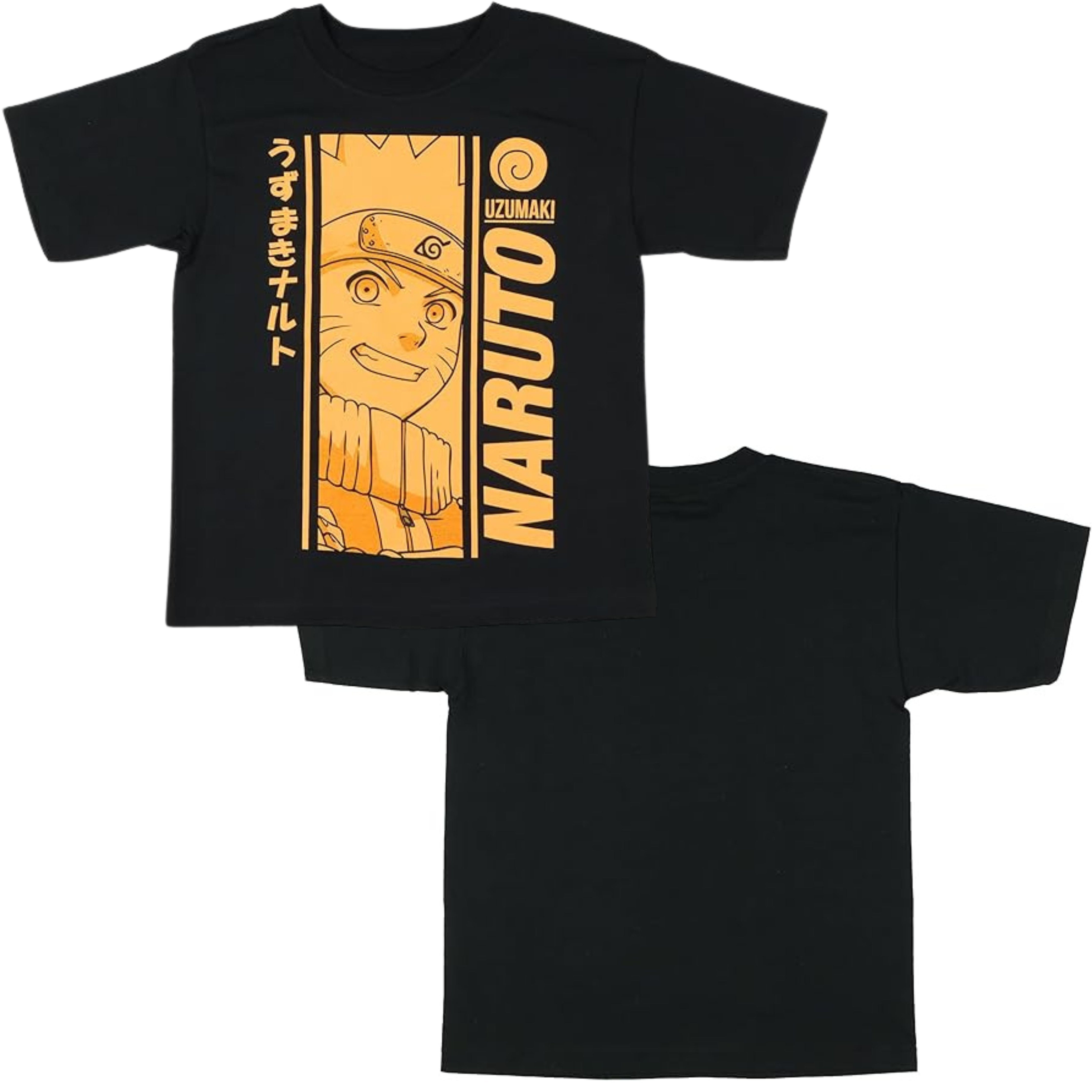 Naruto Uzumaki Shirt Boy's Orange Monochrome Short Sleeve Graphic Top