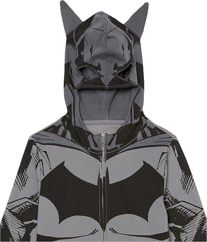 DC Comics Big Batman Cosplay Zip-up Hoodie with Cape-Dc-Boys 4-20