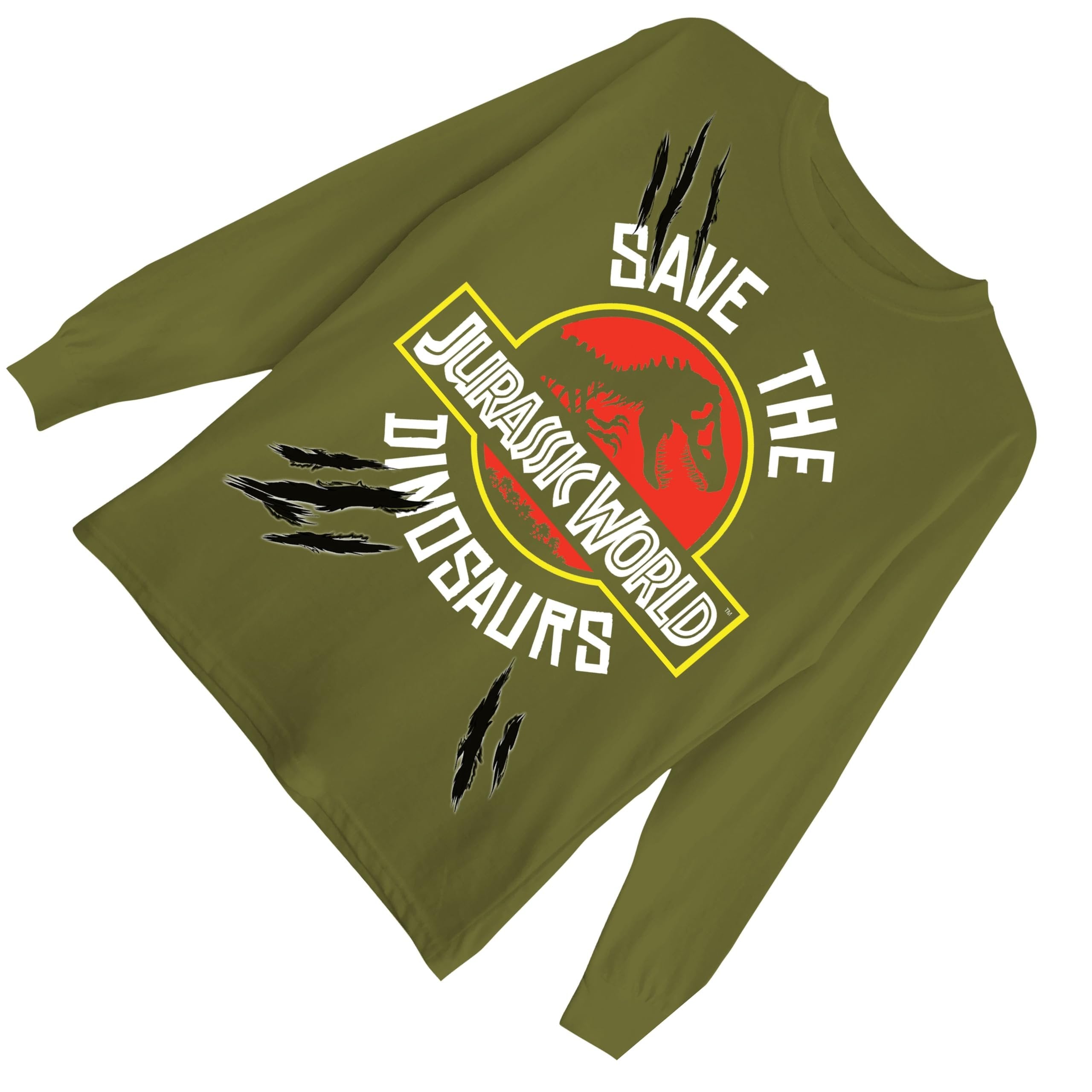 Jurassic Park Boys Jurassic World Long Sleeve Crewneck T-Shirt for Little and Big Boys Sizes 4-20