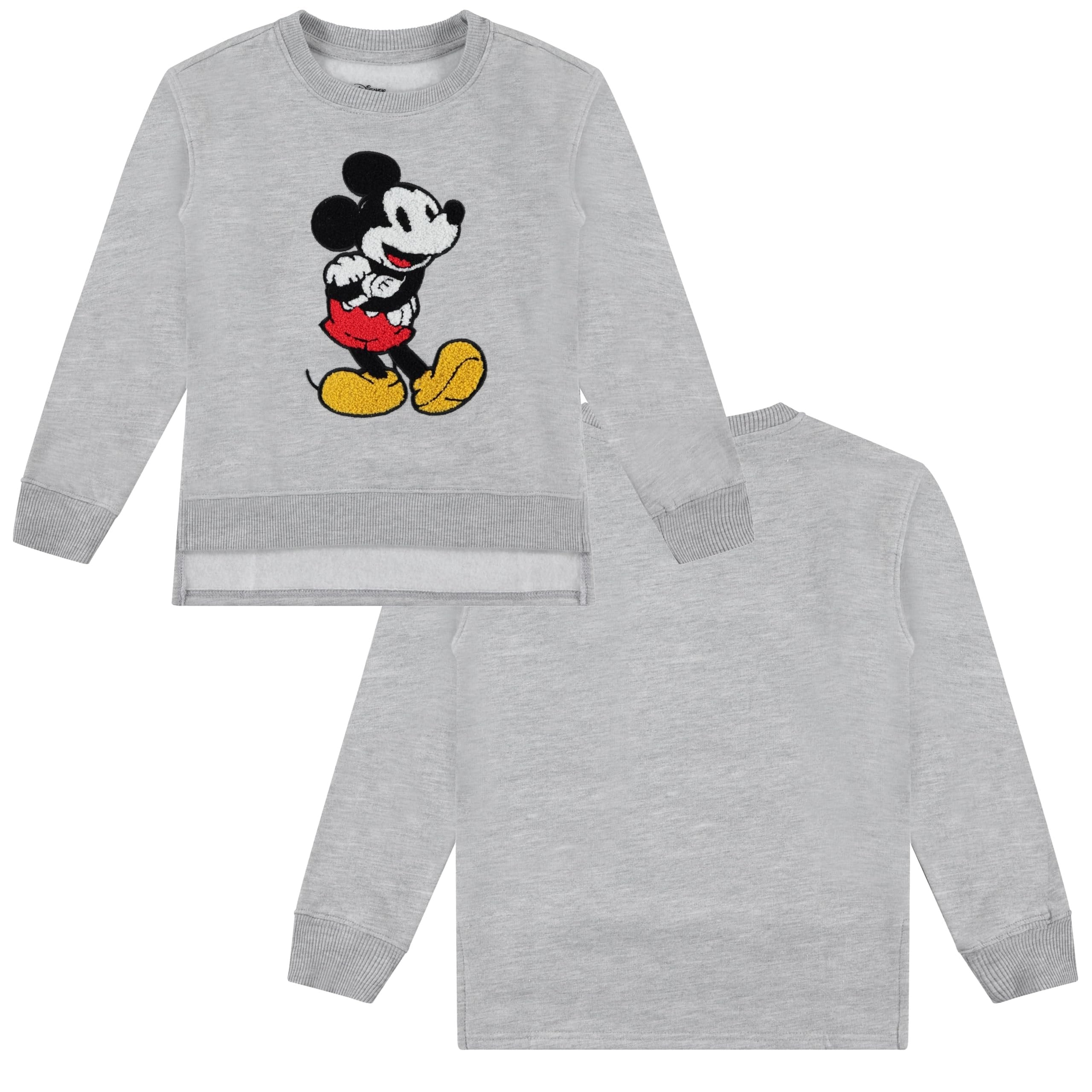 Minnie Mouse Girls Sweatshirt -Jumbo Print and Embroidery Minnie Mouse Sweater- Sizes 4-16