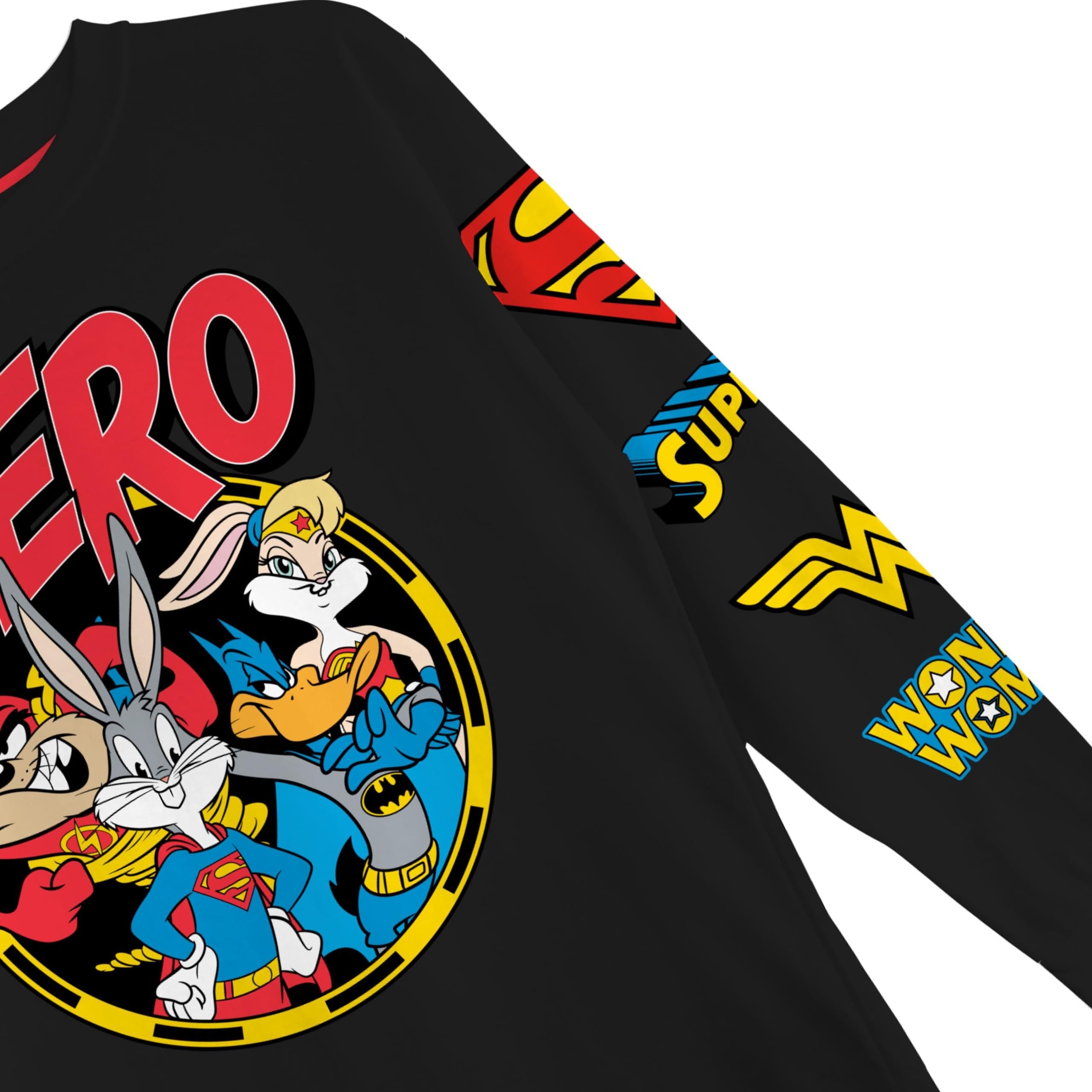 DC Comics Boys Superman Super Hero Long Sleeve T-Shirt, Looney Tunes for Little and Big Boys Sizes 4-20